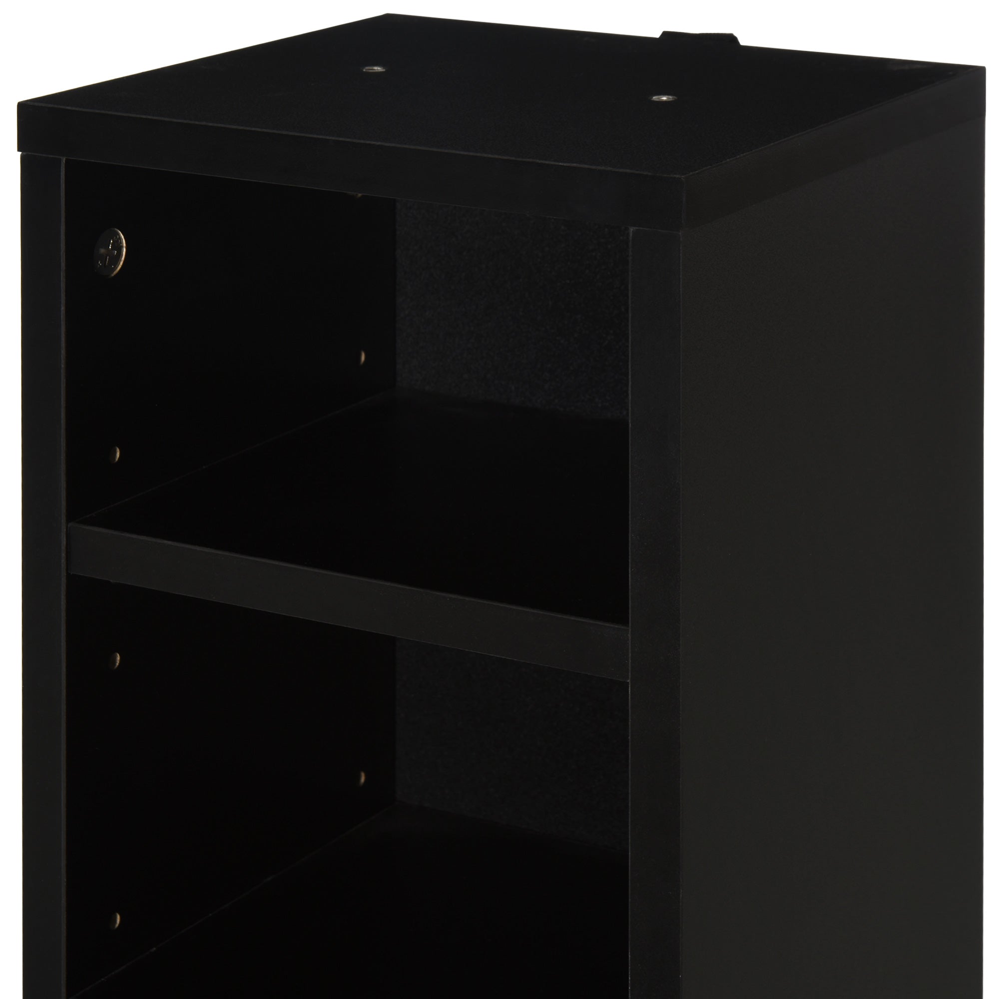 Media Display Shelf Set of 2, 204 CD/Blu-Ray Adjustable Tower Rack, Black