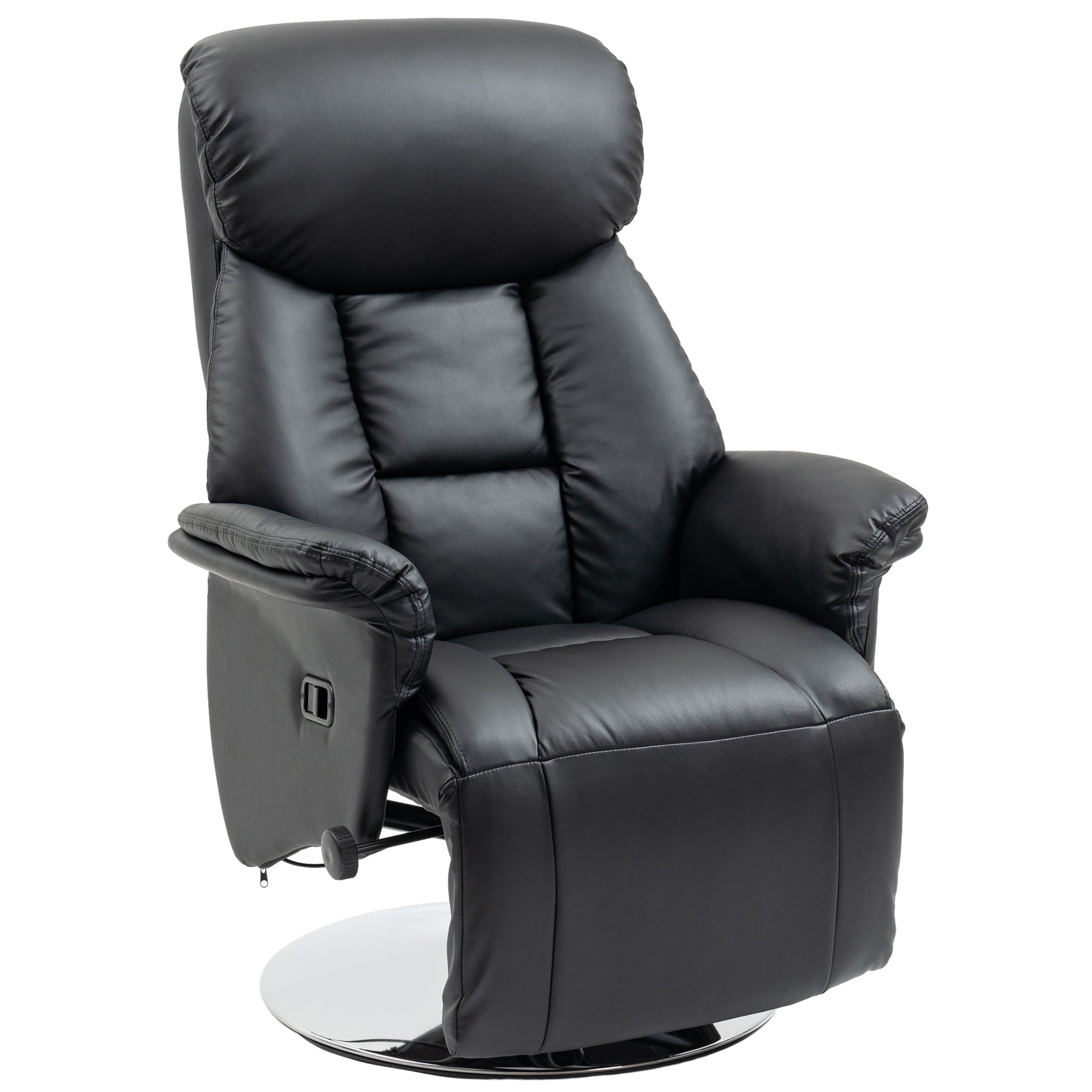 Reclining TV Chair, Manually Adjustable Non-slip 150kg, Black Faux Leather