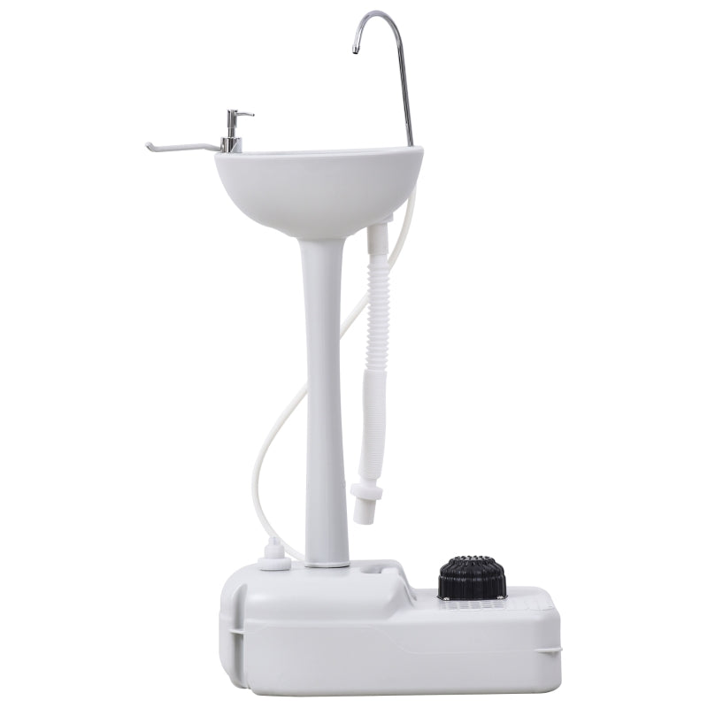 Mobile Washbasin Portable with Wheels 51x33.5x103cm - White