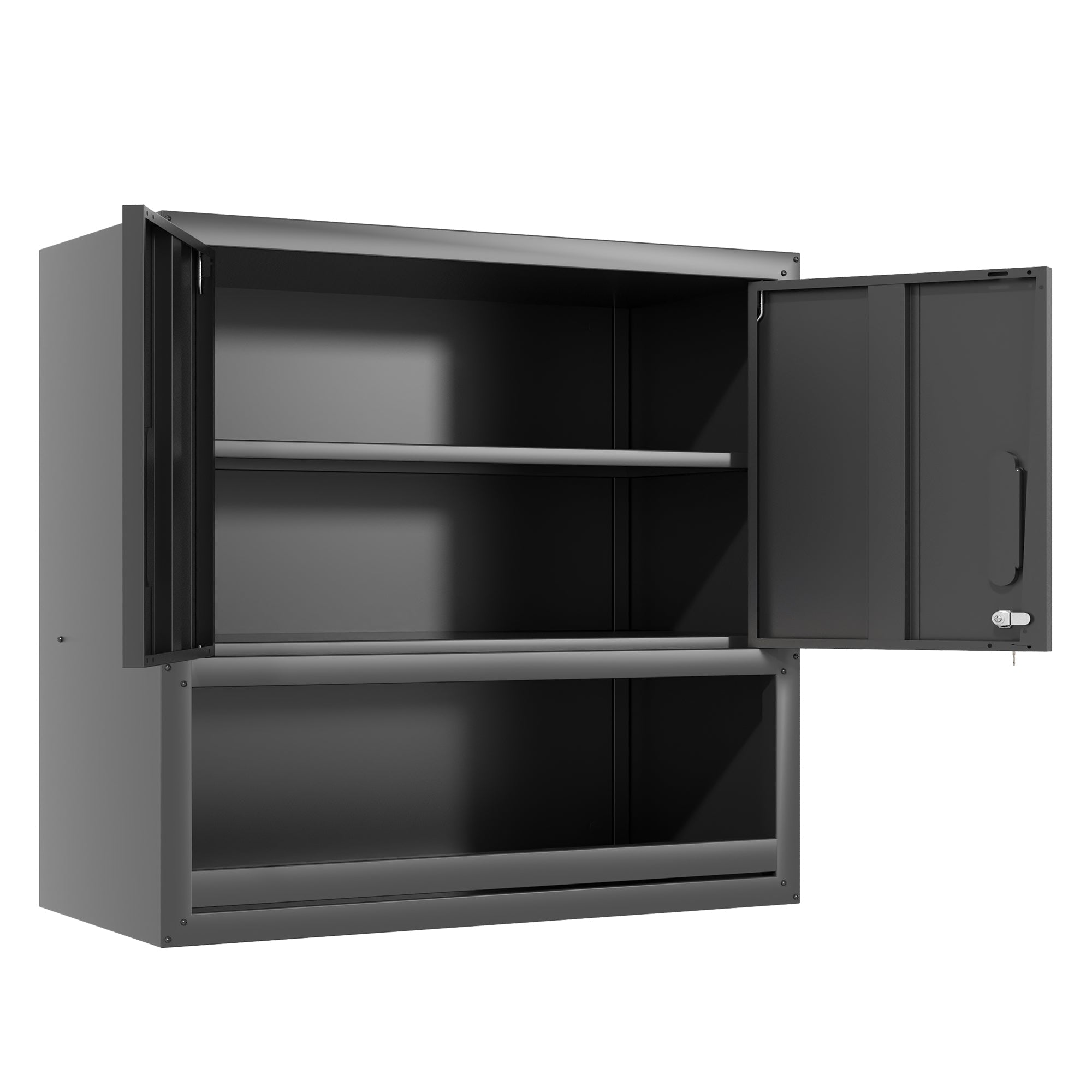 Wall-Mounted Tool Cabinet 77cm High, Locking Door, Adjustable Shelf, Metal