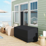 Rechteckige Terrassen-Gartenmöbelabdeckung, wasserdicht, UV-beständig, 3-Sitzer-Sofa-Bistro-Set, 190 x 72 x 76 cm, 600D Oxford-Gewebe, Schwarz