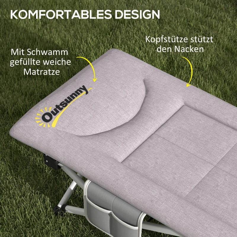 Camp Bed, Foldable, with Storage Bag, 200 kg Load Capacity, Oxford