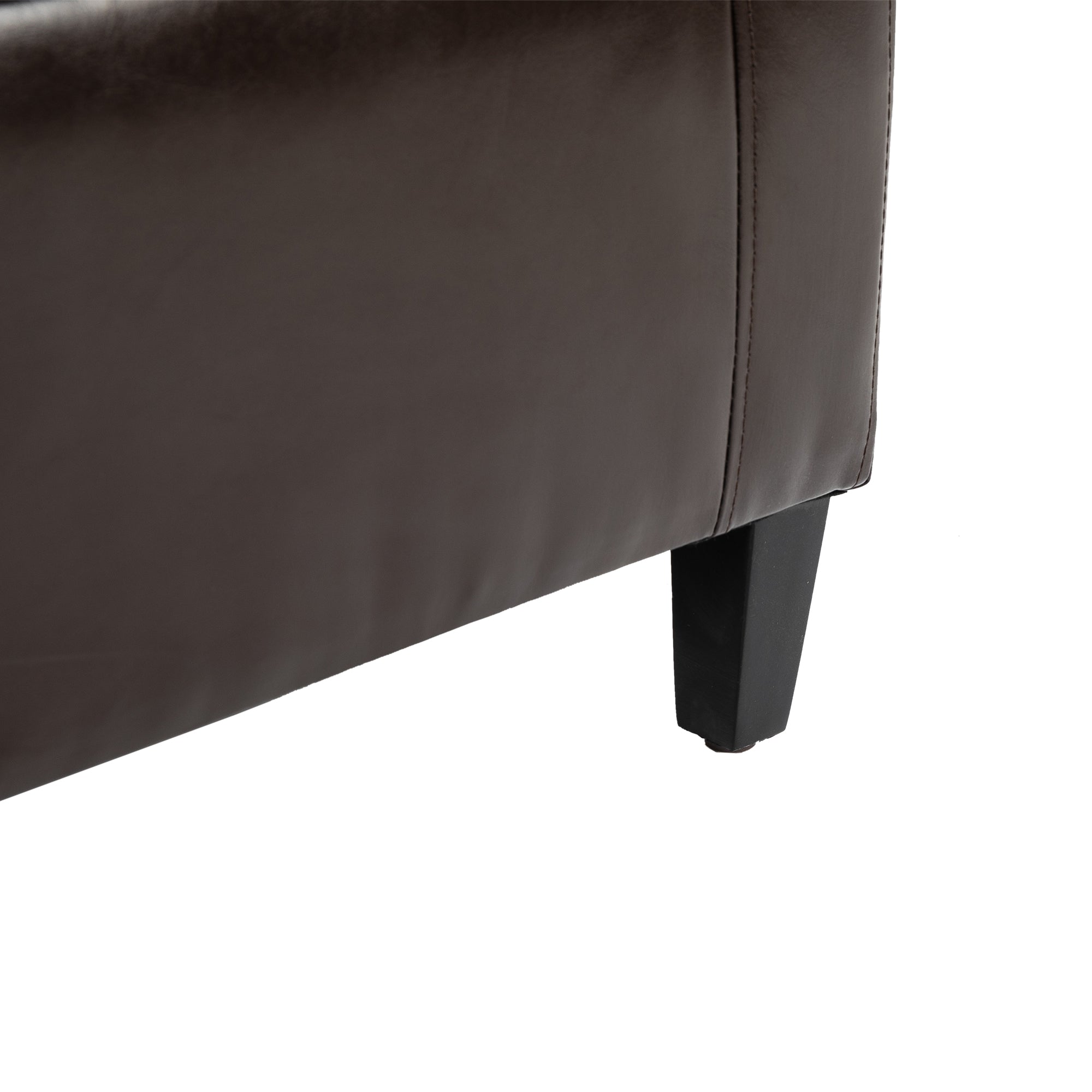 PU Leather Storage Ottoman Bench Chest Cube w/ Flipping Top Brown