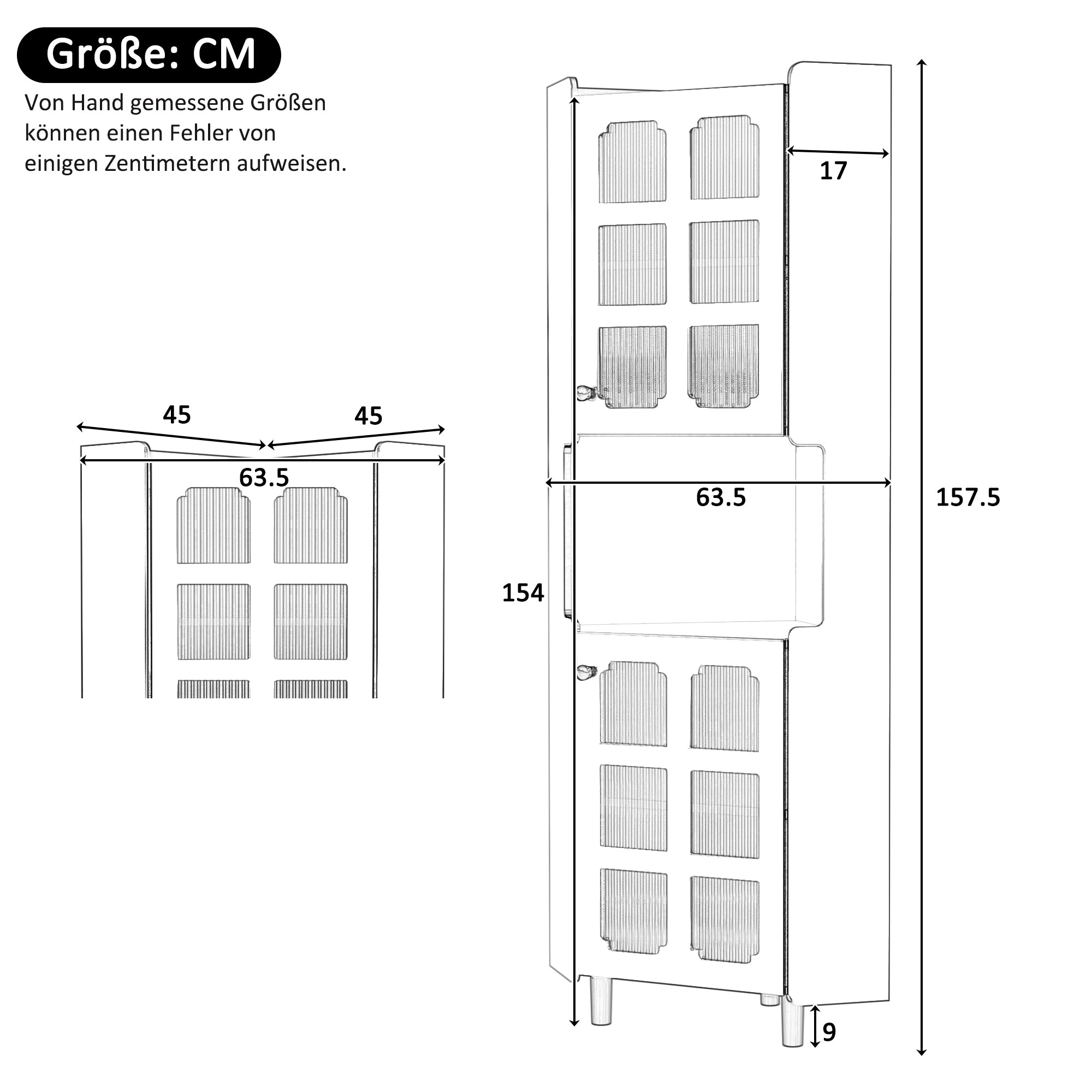 Corner Cabinet LED Multifunctional Storage - White Lacquer Finish