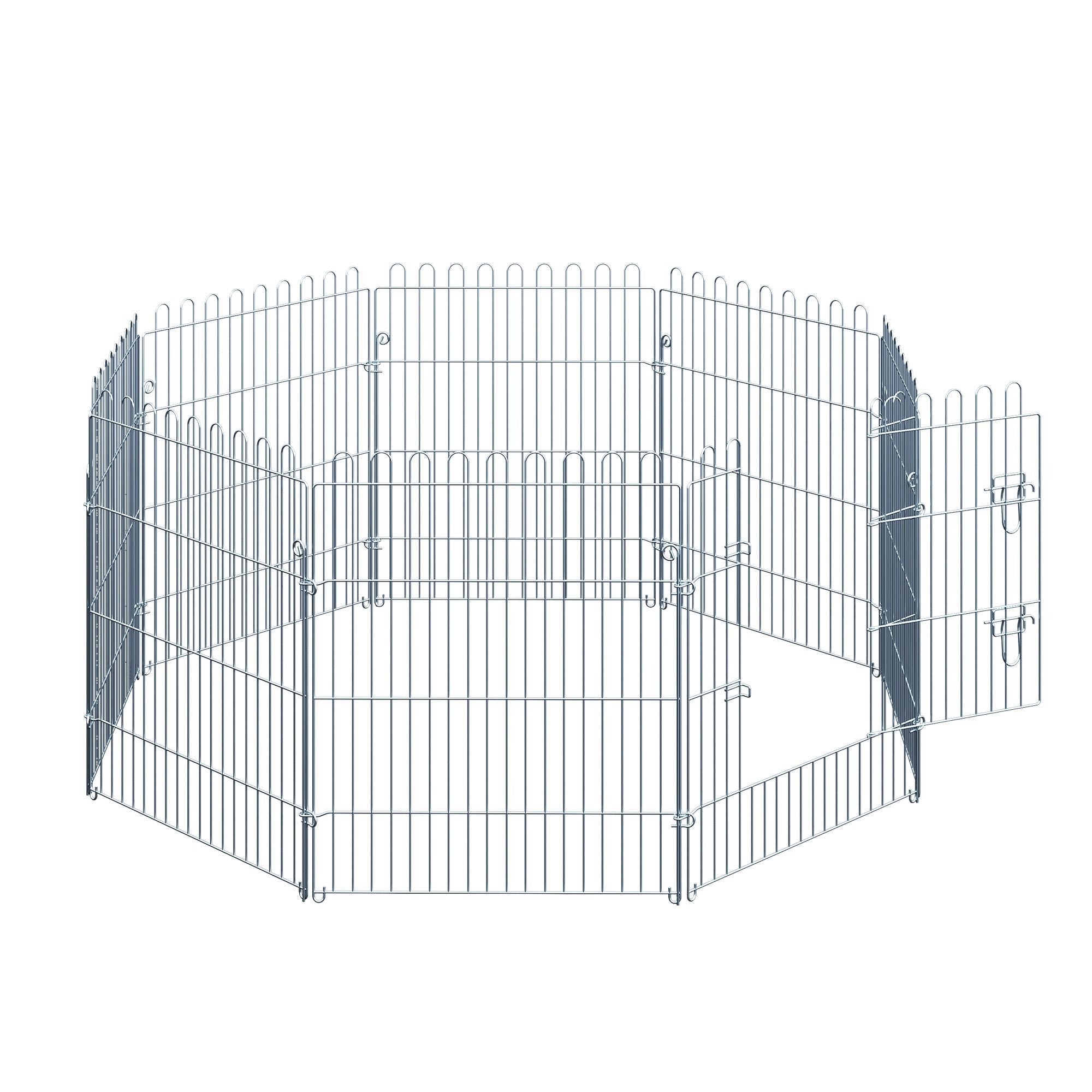 Puppy Run Playpen 8-Piece 63x76cm Safe Stable Metal