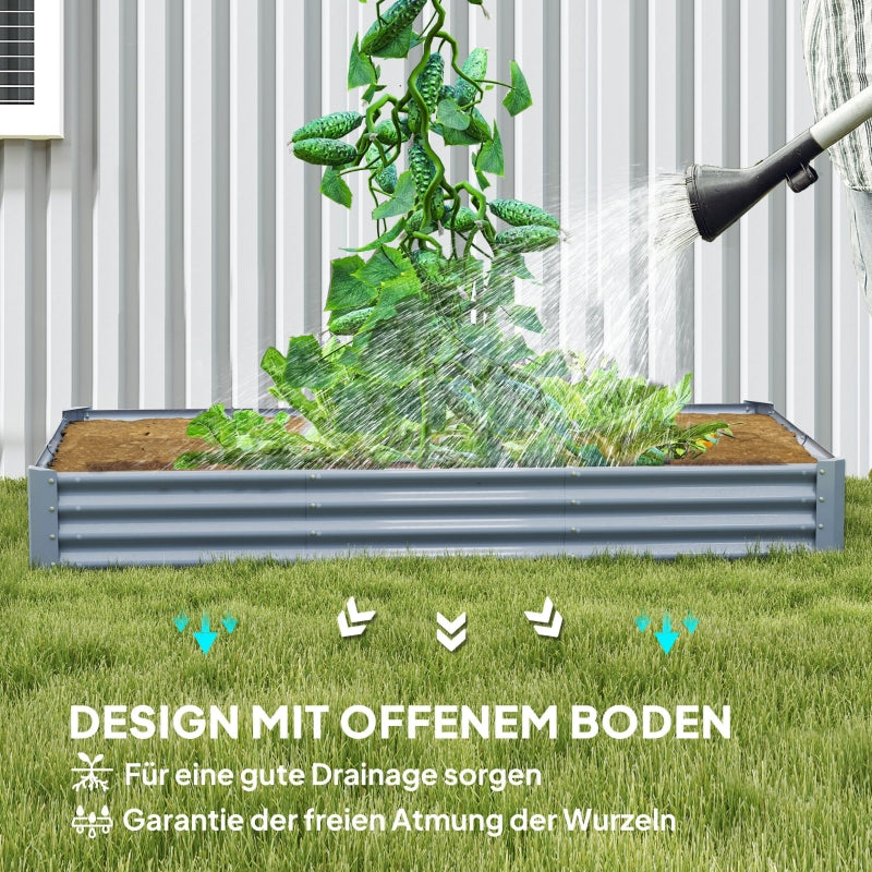 Raised Bed, Weather-Resistant Steel Planter Box 240 x 120 x 30 cm, Steel