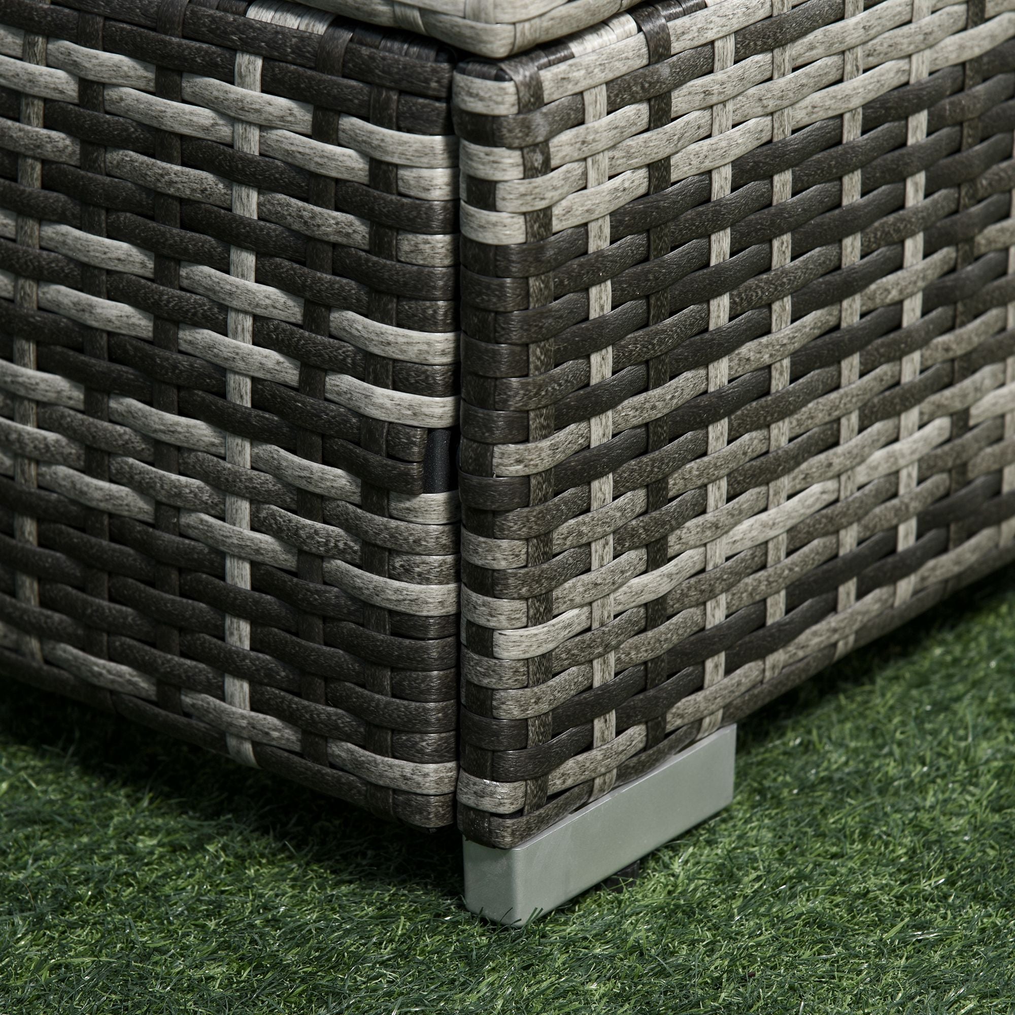 6 PC Rattan Sofa Set Sectional Wicker Weave with Coffee Table and Cushions Grey