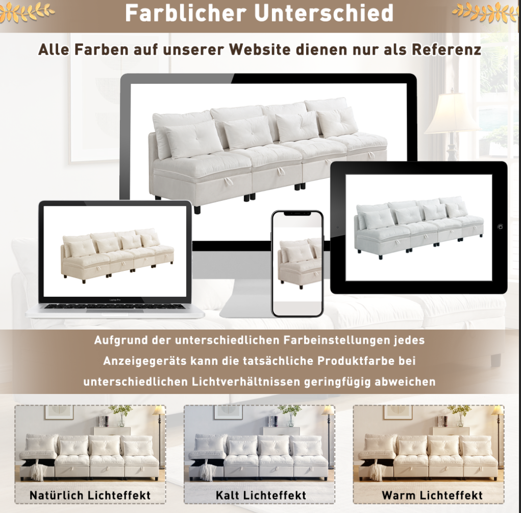 Cloud Modular Sofa 4-Seater Separable Sofa Bed Storage Chenille