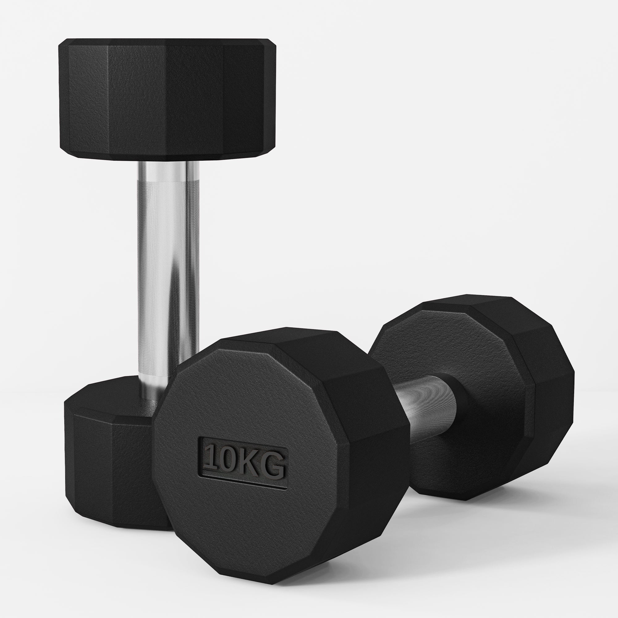 Dumbbell Set 20 kg, Non-Slip, Metal Black