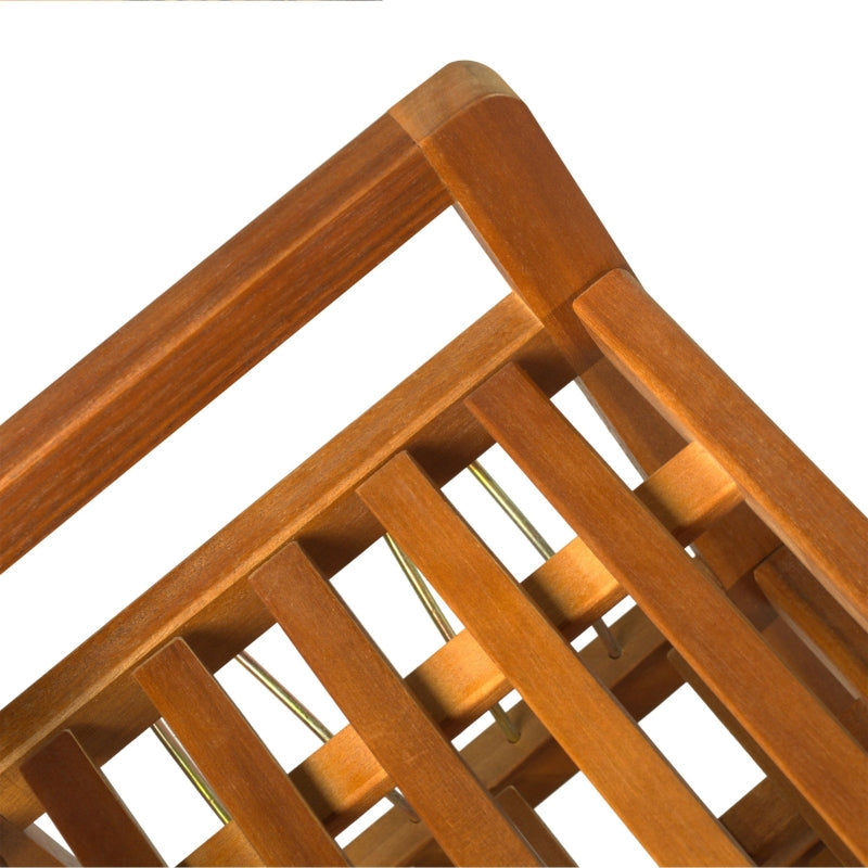5-Tier Shoe Rack, Storage Organiser with Hangers for 24 Pairs, Teak Acacia Wooden