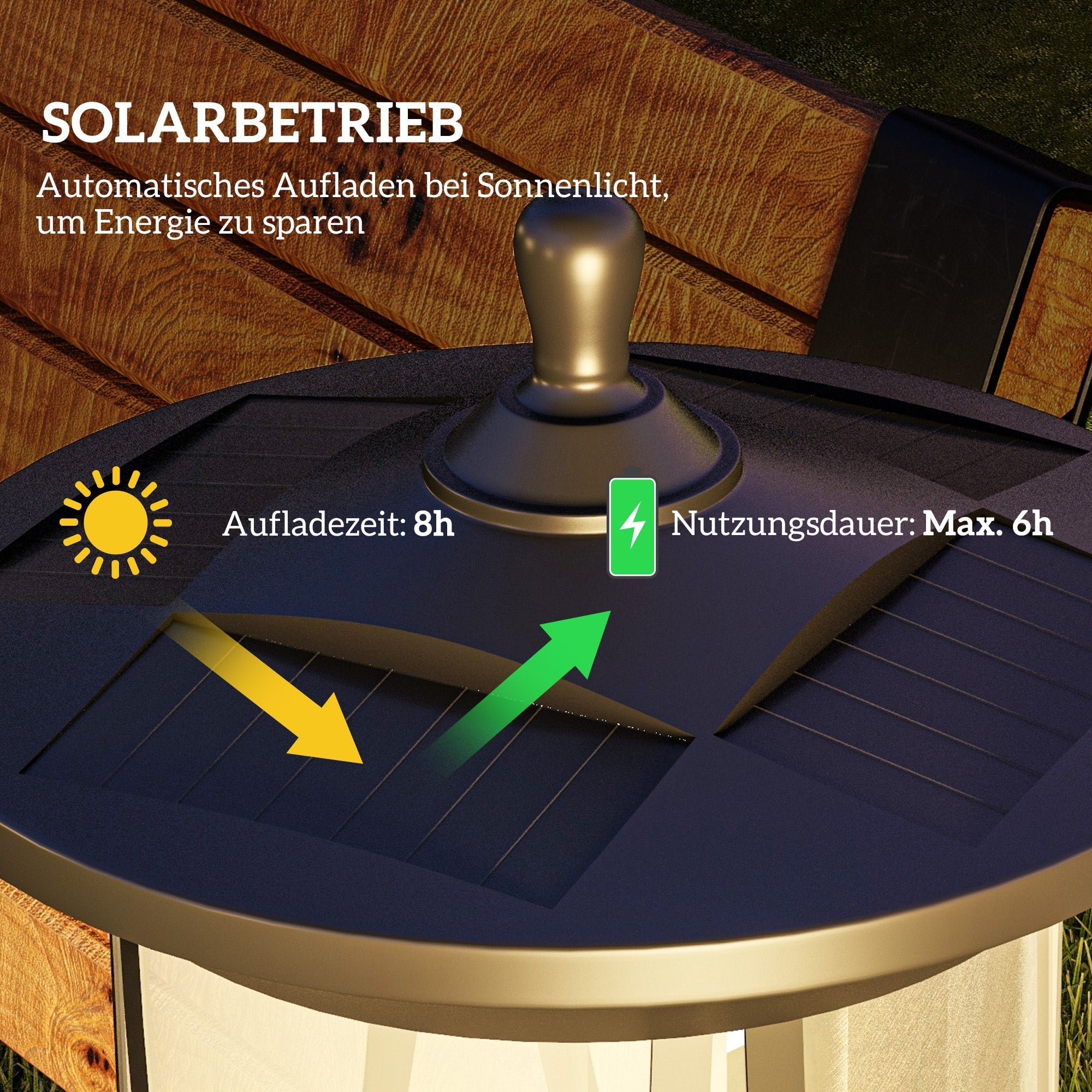 Solar-LED-Straßenleuchte, Kaltweiß, Wasserdicht, Schwarz