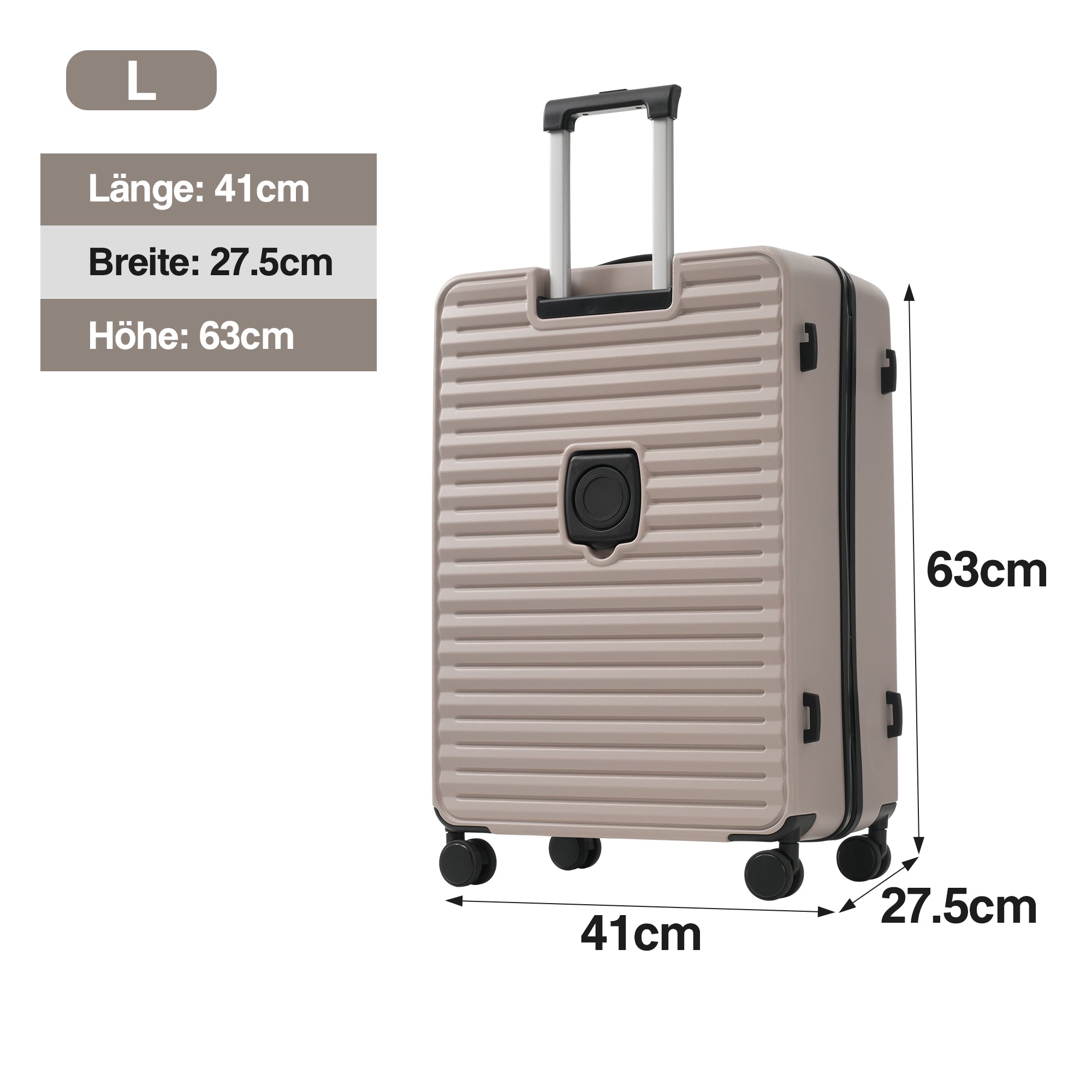 Three-Piece Luggage Set - Front-Opening Design, Cup Holders, TSA Lock, 360° Wheels, ABS