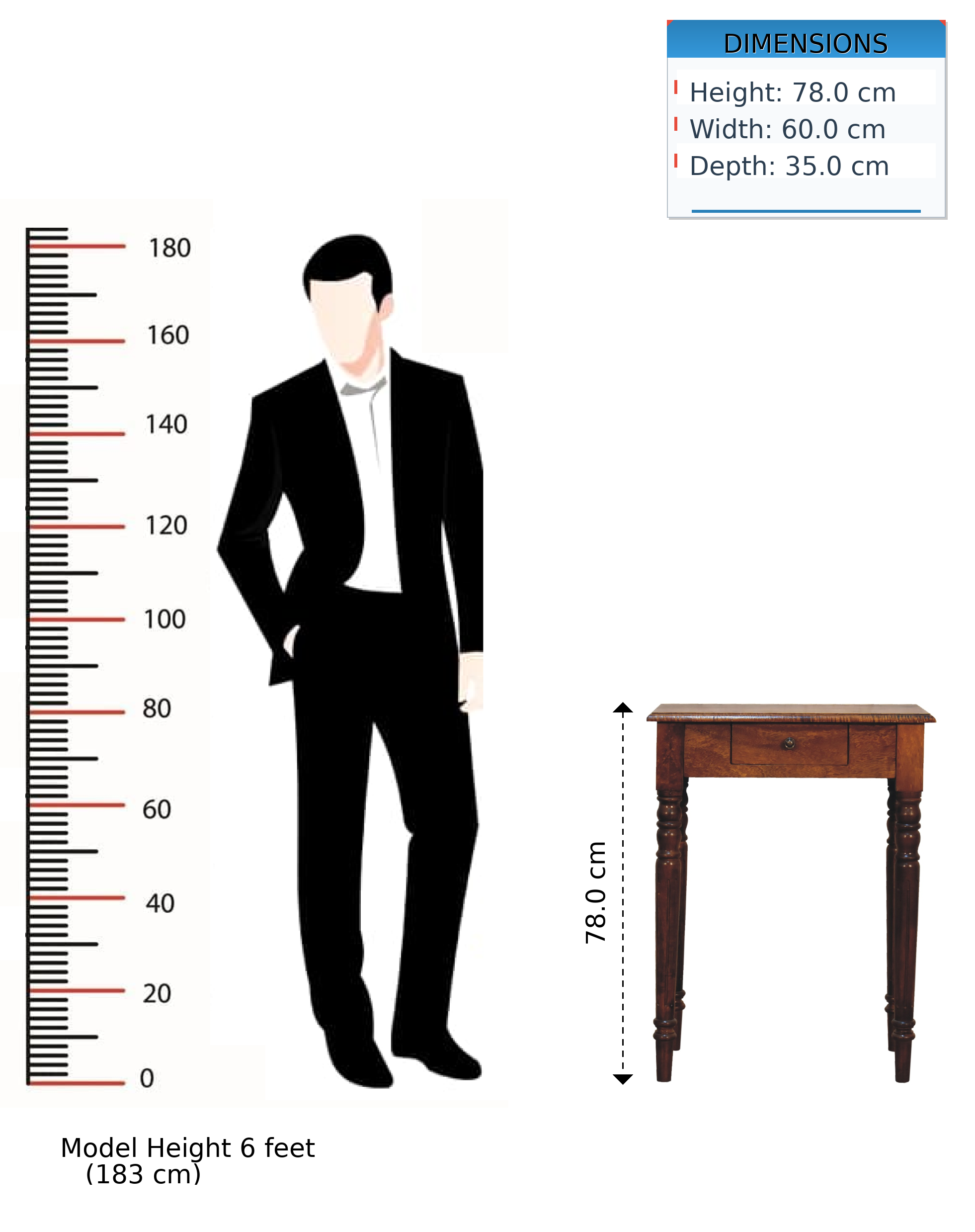 Writing Desk, Turned Leg 1 Drawer, Solid Wood Dark Brown
