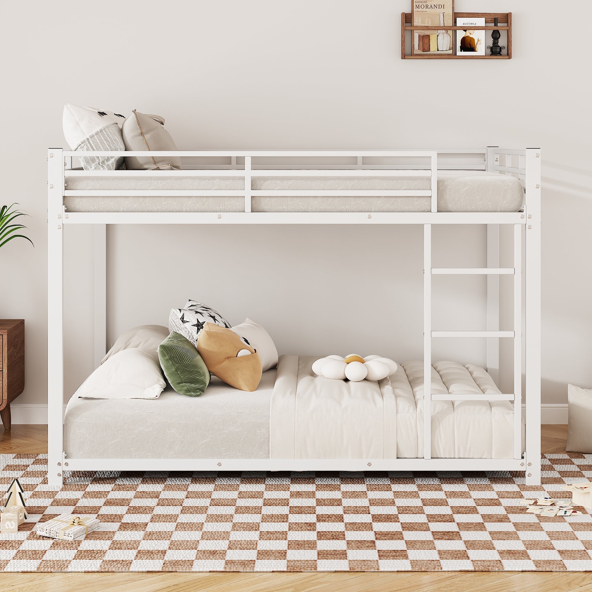 Bunk Bed 140x200cm Classic Iron Frame - White