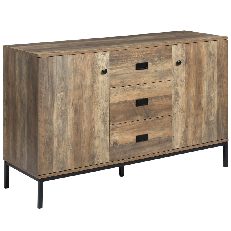 Sideboard Retro 2 Cabinets 3 Drawers Mango Wood-Effect