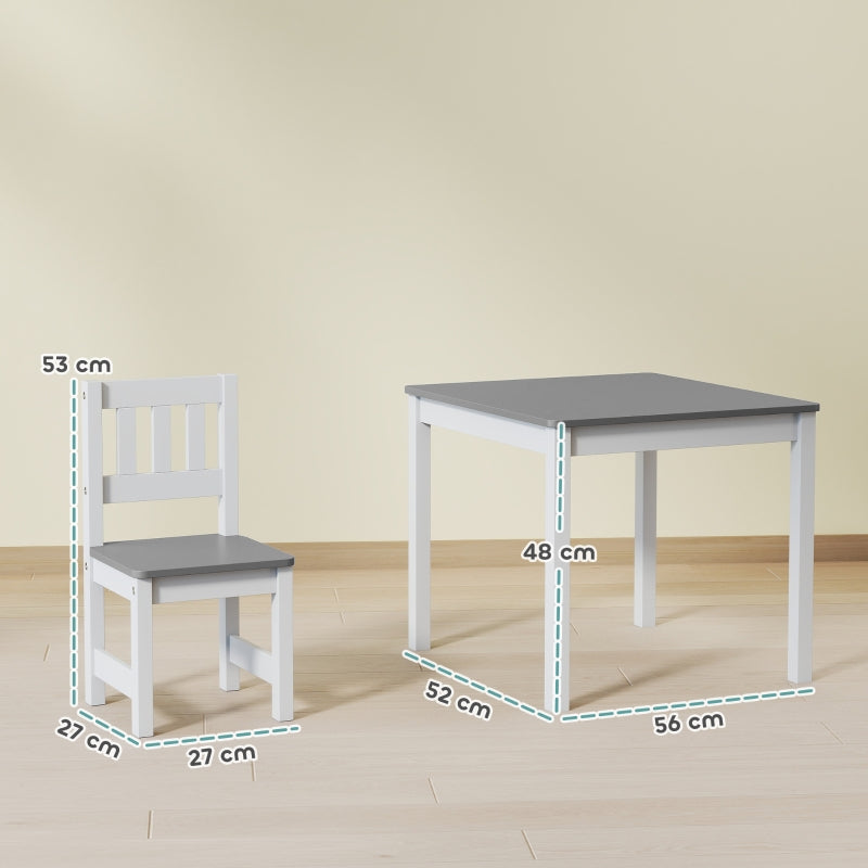 Children's Table Set 3-Piece 56x52x48 cm - Grey