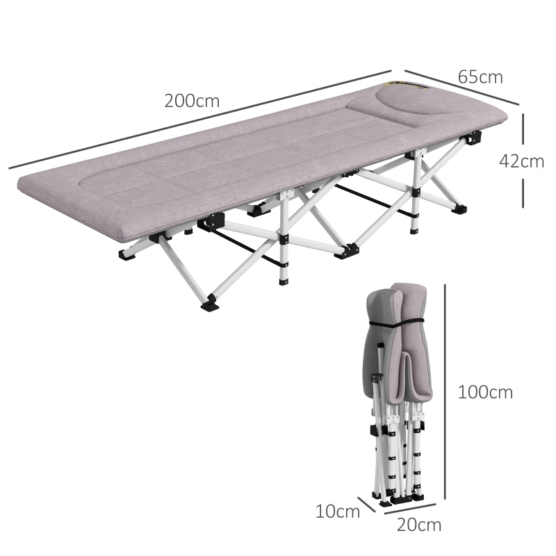 Camp Bed, Foldable, with Storage Bag, 200 kg Load Capacity, Oxford