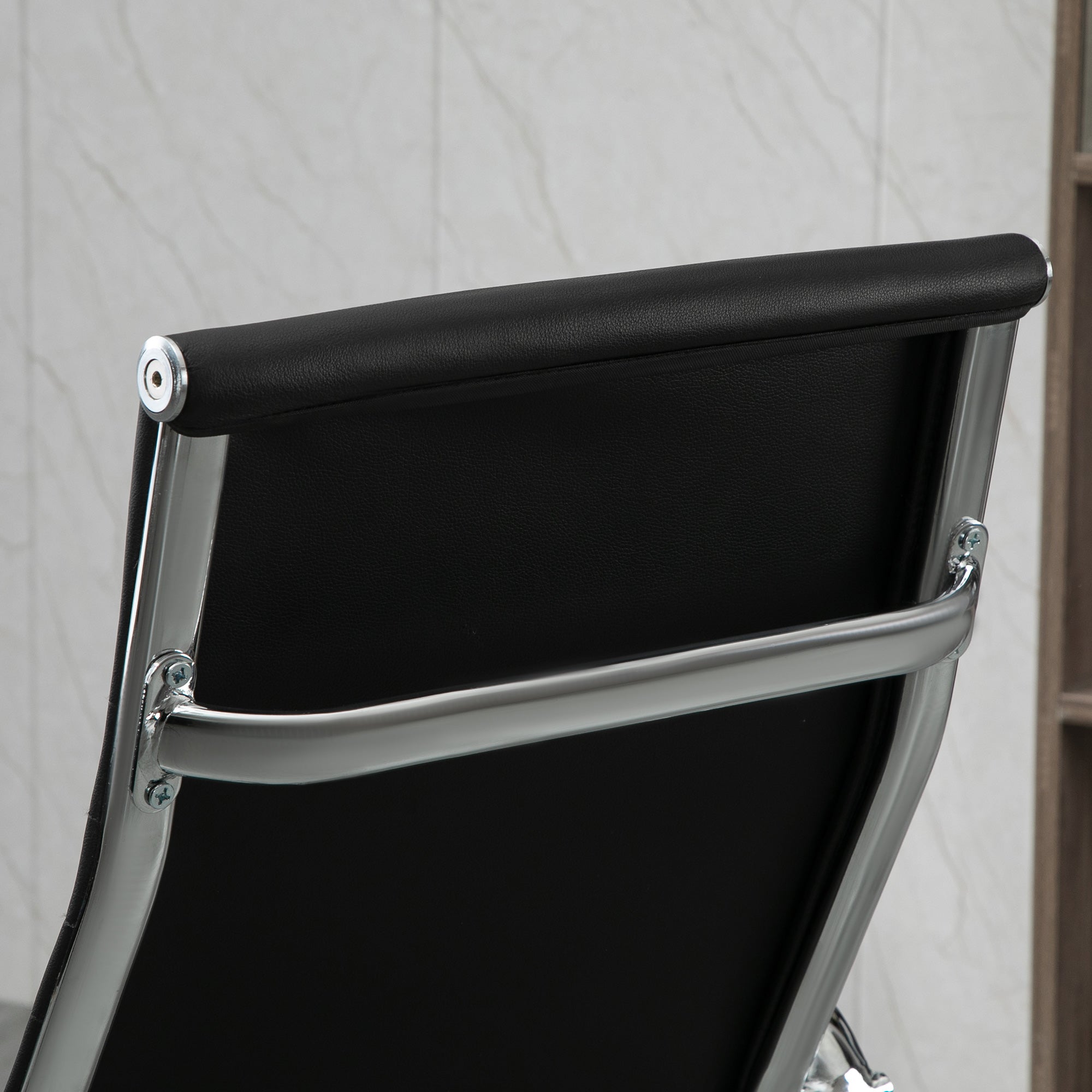 Executive Office Chair Ergonomic Rocking Height Adjustable Faux Leather/Foam, Black