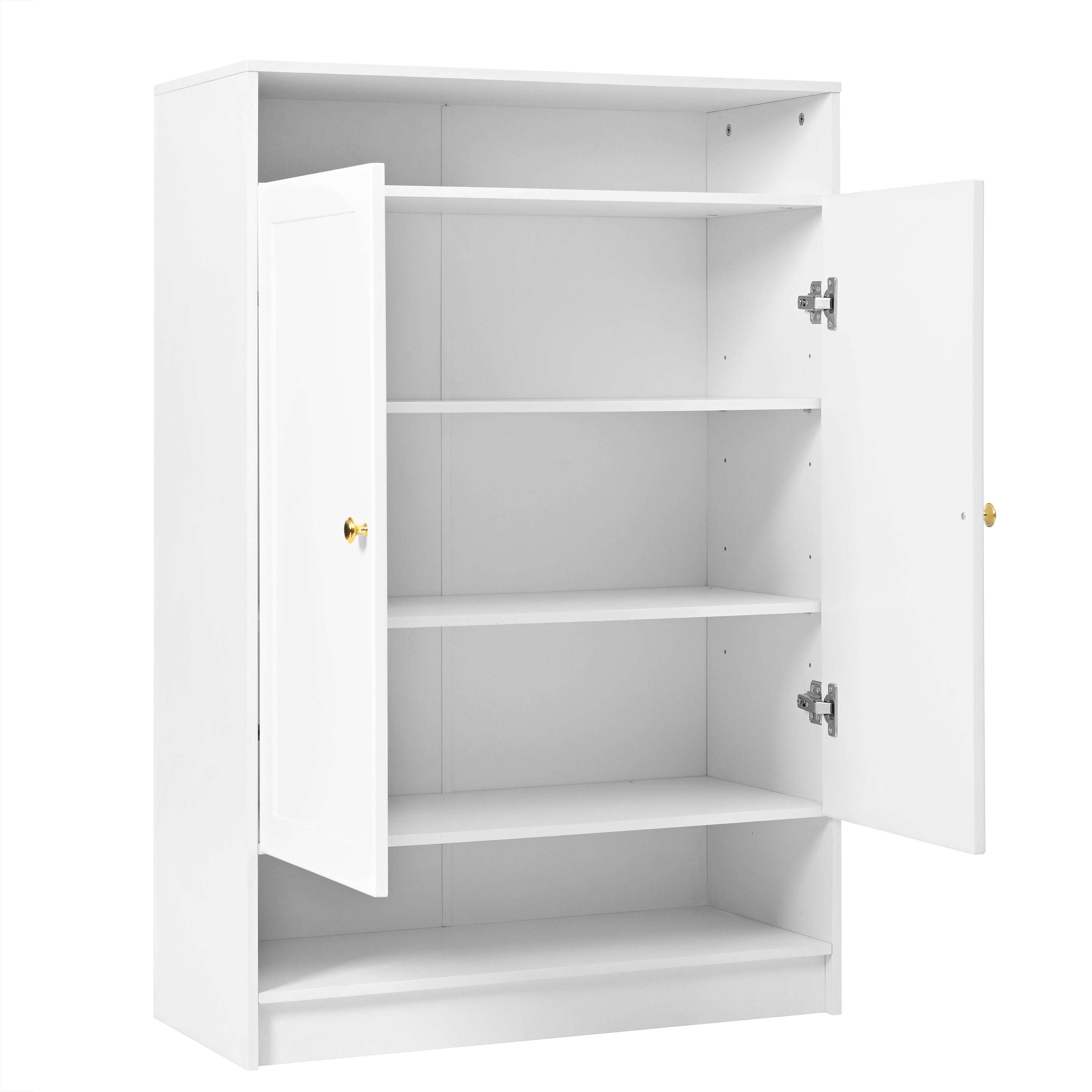 Modern shoe cabinet with adjustable shelves and 2 doors, white