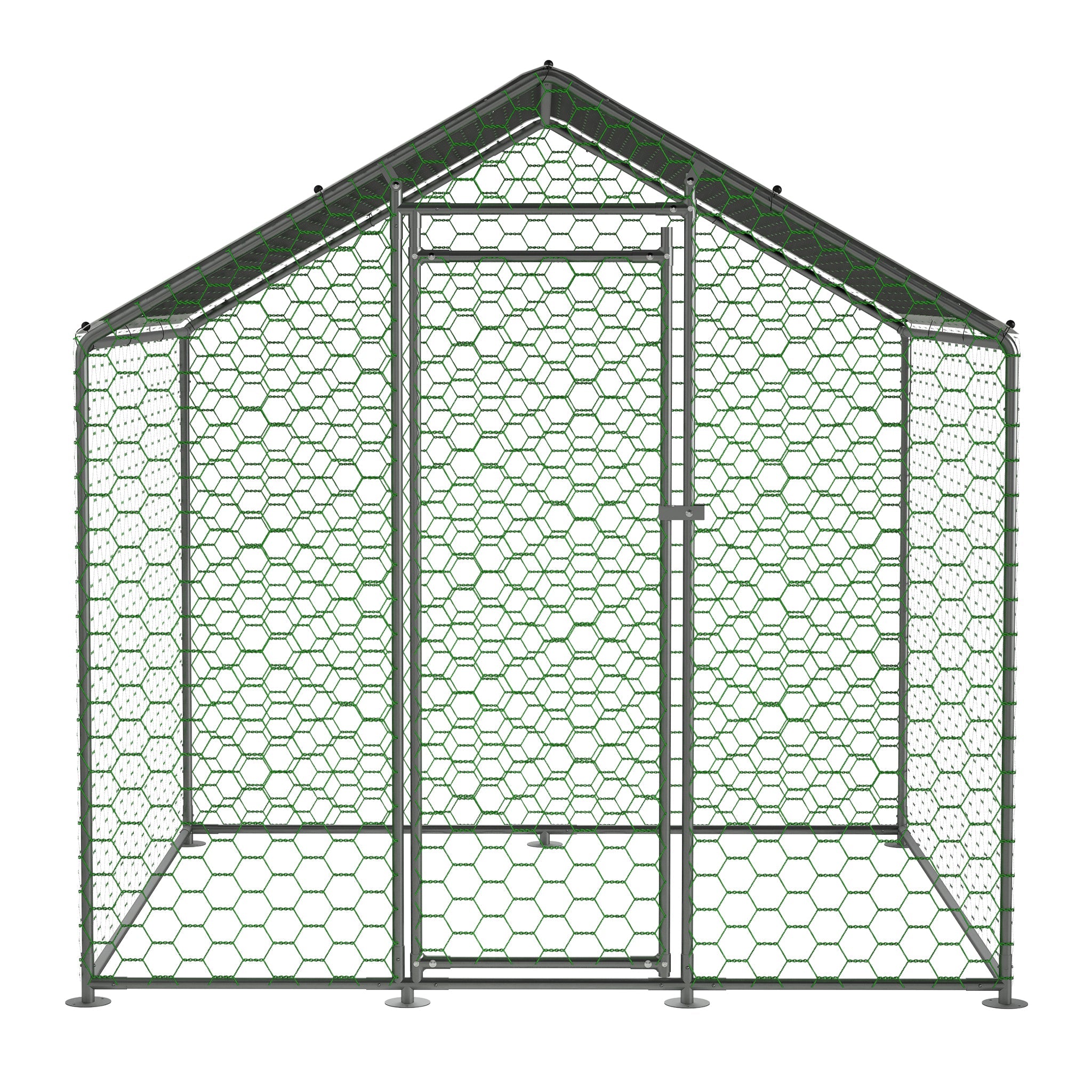 Free-range chicken coop 2x2x2m, safety lock, waterproof PE cloth, metal