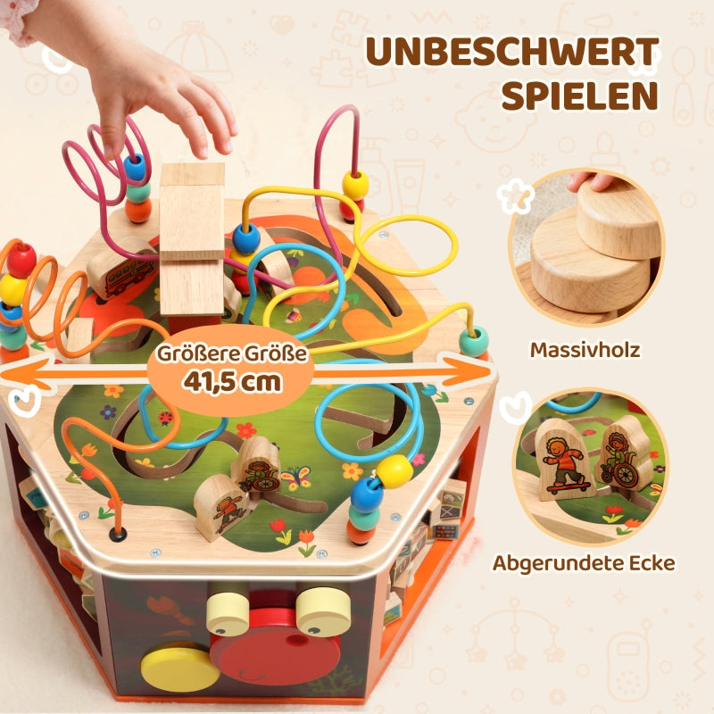 Motor Skills Cube 8-in-1 Activity Bead Maze - Multicoloured
