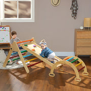 5-in-1 Children's Climbing Frame with Ramp, Bridge and Triangular Ladder, Colorful