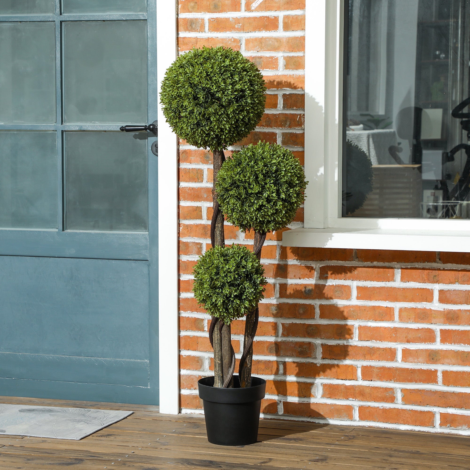 Artificial Boxwood 115 cm Decorative Plant in Pot for Home/Office Green