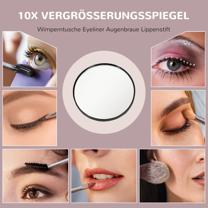 LED-Kosmetikspiegel, 3 Leuchtmodi, dimmbar, Touch-Steuerung, Schwarz