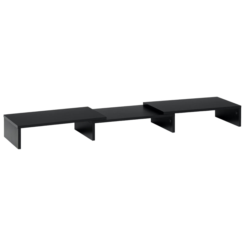 Vinsetto Monitor Stand, Dual Screen Riser Adjustable, Black
