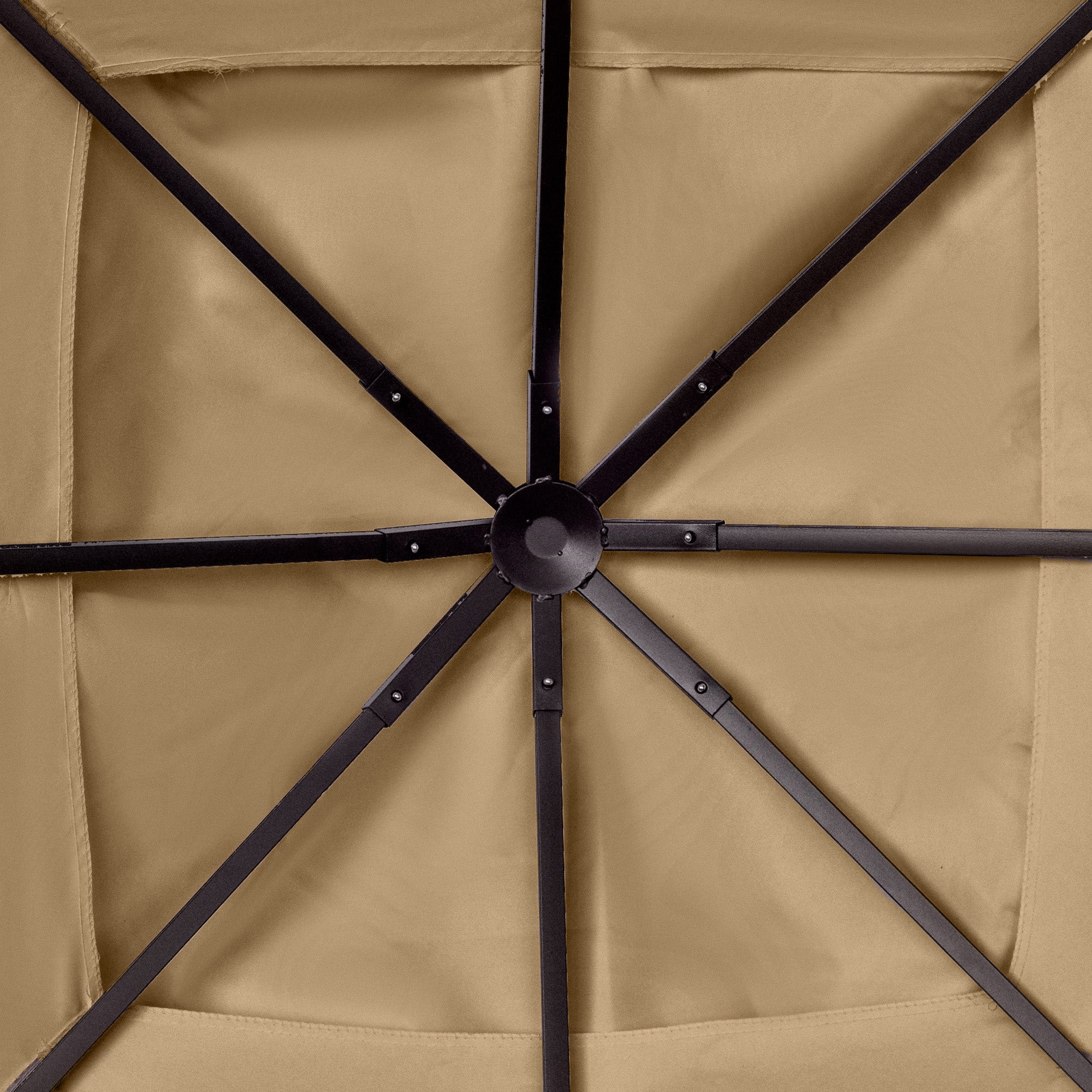 Pavilion Roof Replacement Sun Protection Weatherproof 2.98x2.95m, Polyester Beige