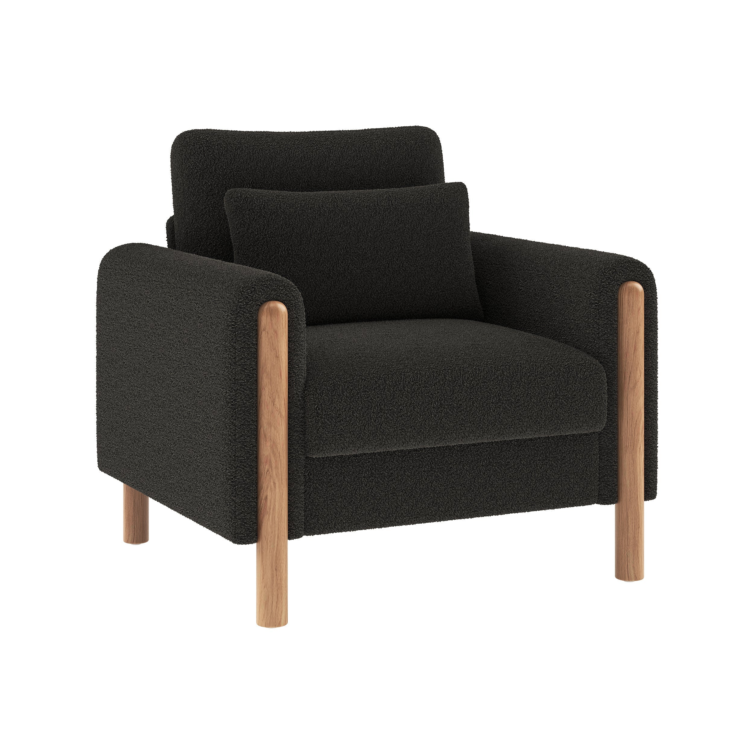 Modern Armchair, Thick Cushion Single Seater, Gray