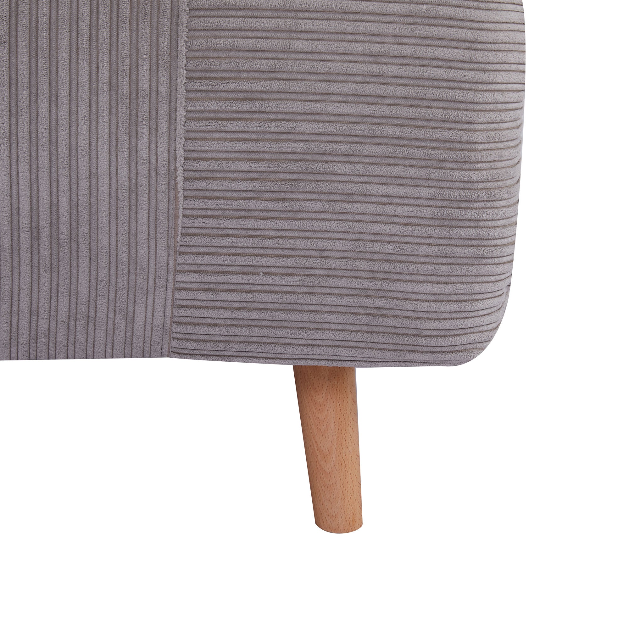 2-in-1 Sofa Bed Sleeper Chair Adjustable Folding Mattress Corduroy Light Grey