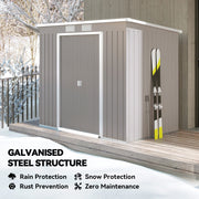 7 x 4ft Garden Shed with Foundation Kit, Galvanised Steel Grey