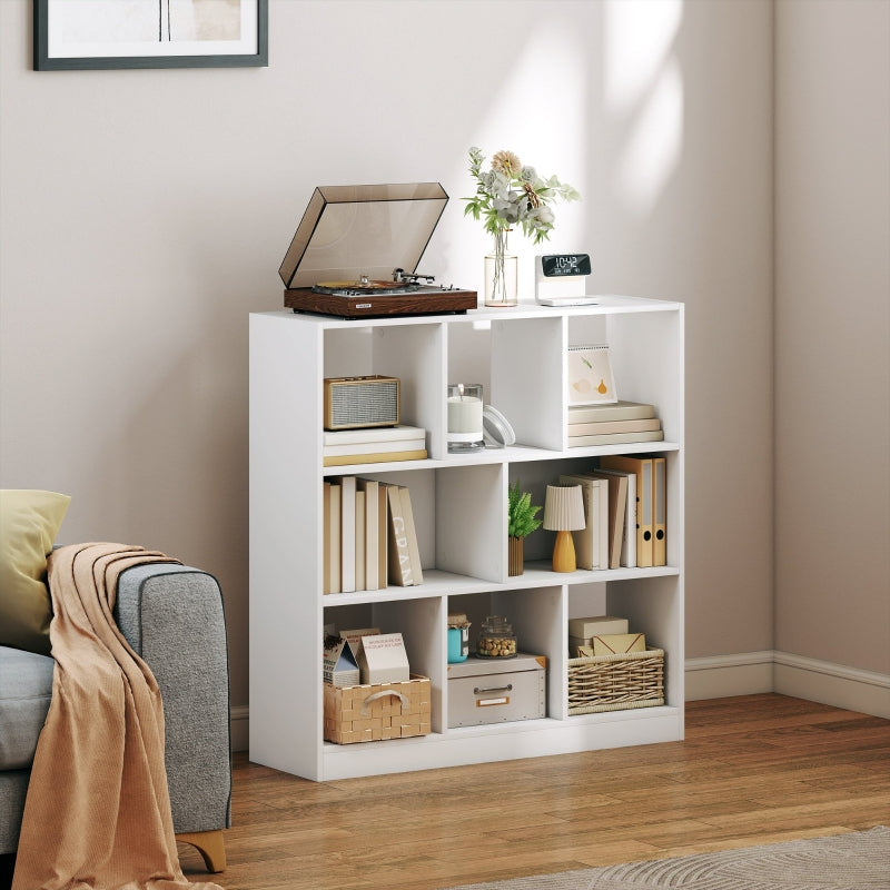Bücherregal, 8 Ablagen, Weiß