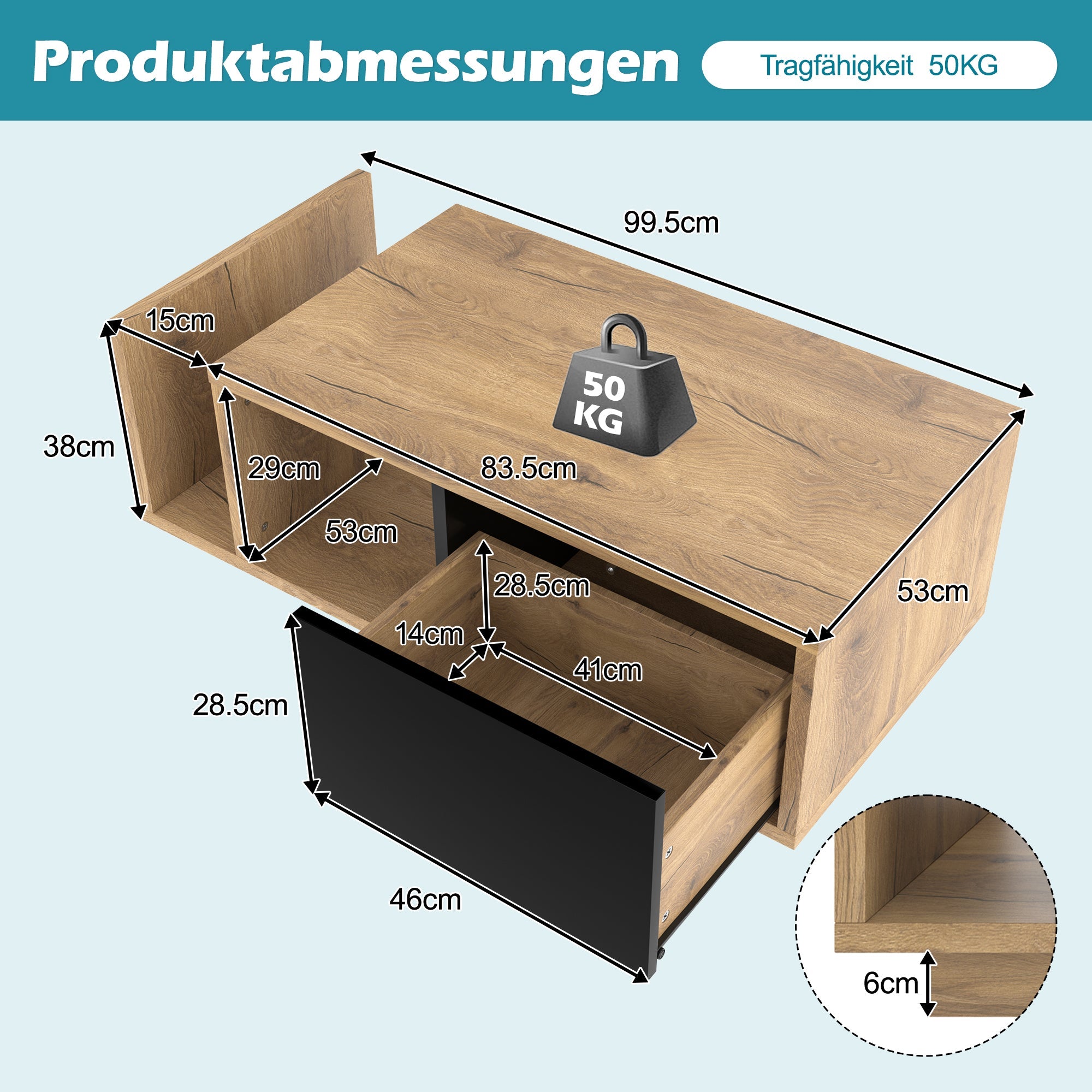 Retro Sideboard, Room Divider with LED Lighting, Wood-Metal Design