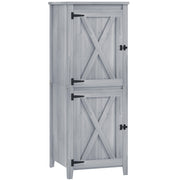 Wooden Garden Shed, Weatherproof Double Door 60x60x160cm Lockable Storage, Light Grey
