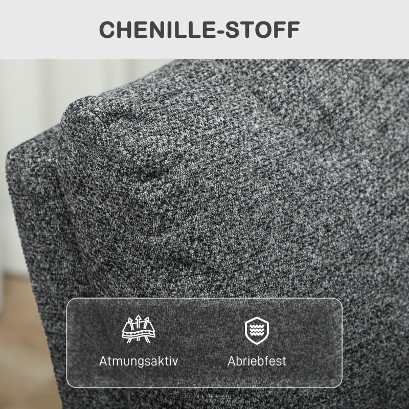 Relaxliegesessel, Verstellbare Fußstütze, Wohnzimmer, Stoff, Grau