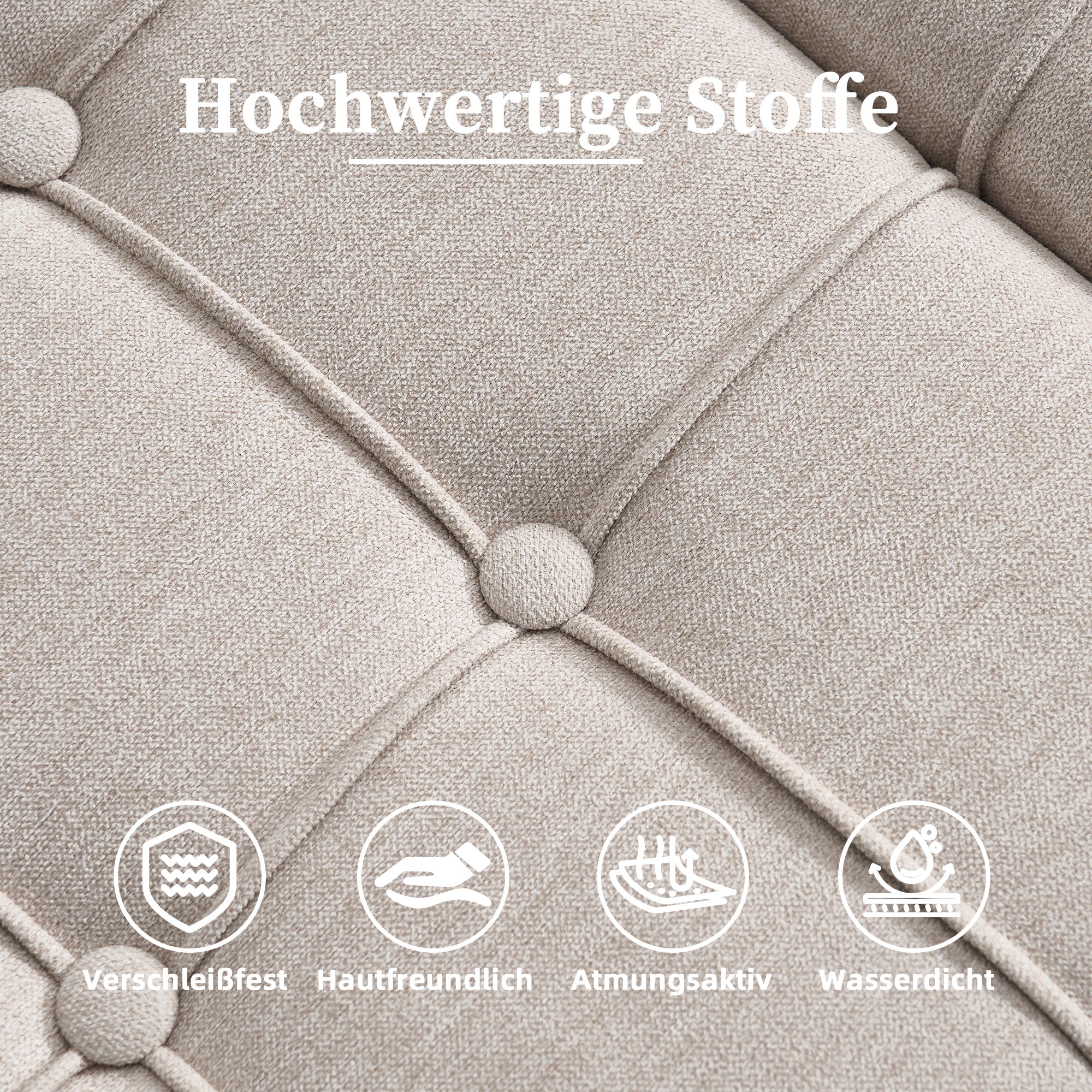 Storage Chair, Large Square Liftable Bench with Space, Beige