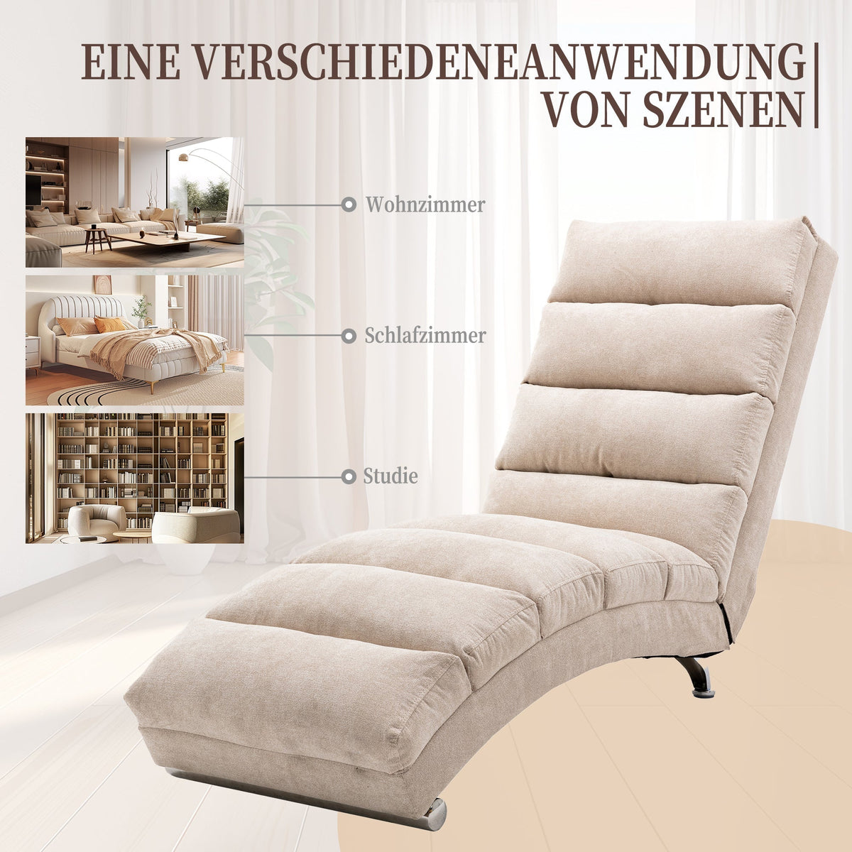 Relaxation Lounger Fixed Reclining Sofa Full Body Support Vibration Side Pockets