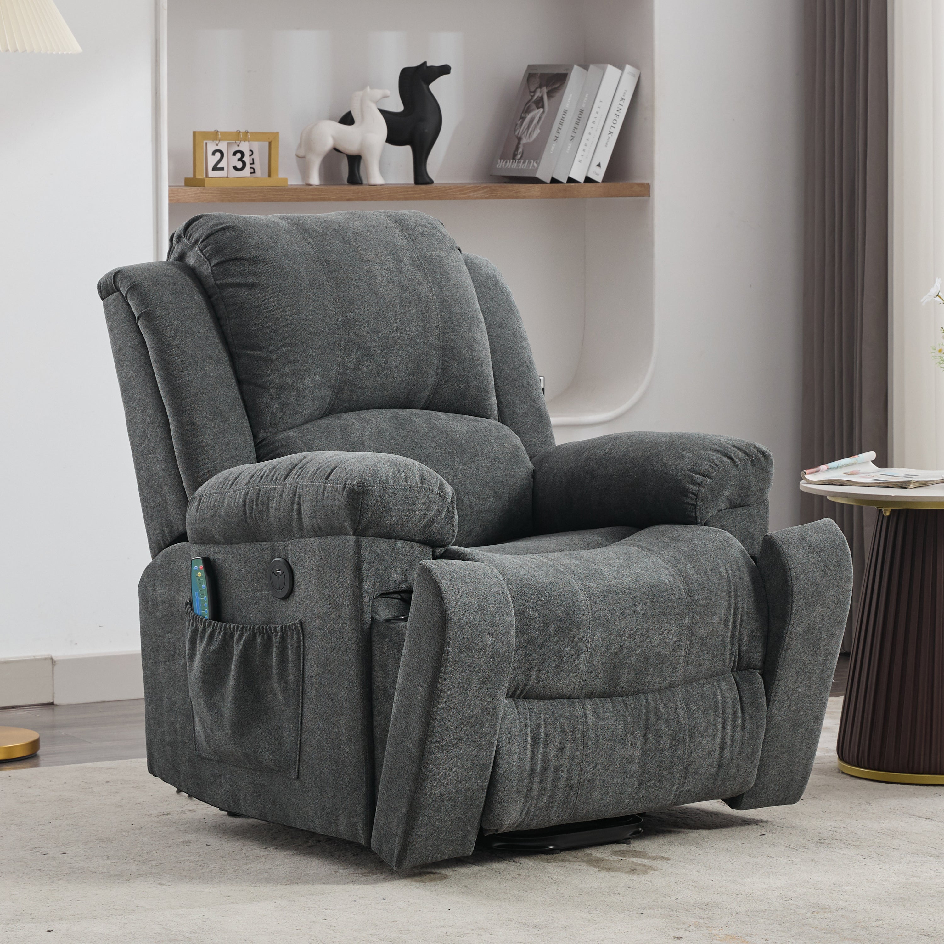 Power Massage Lift Recliner Chair with Heat & Vibration, Heavy Duty Safety Motion, Fabric