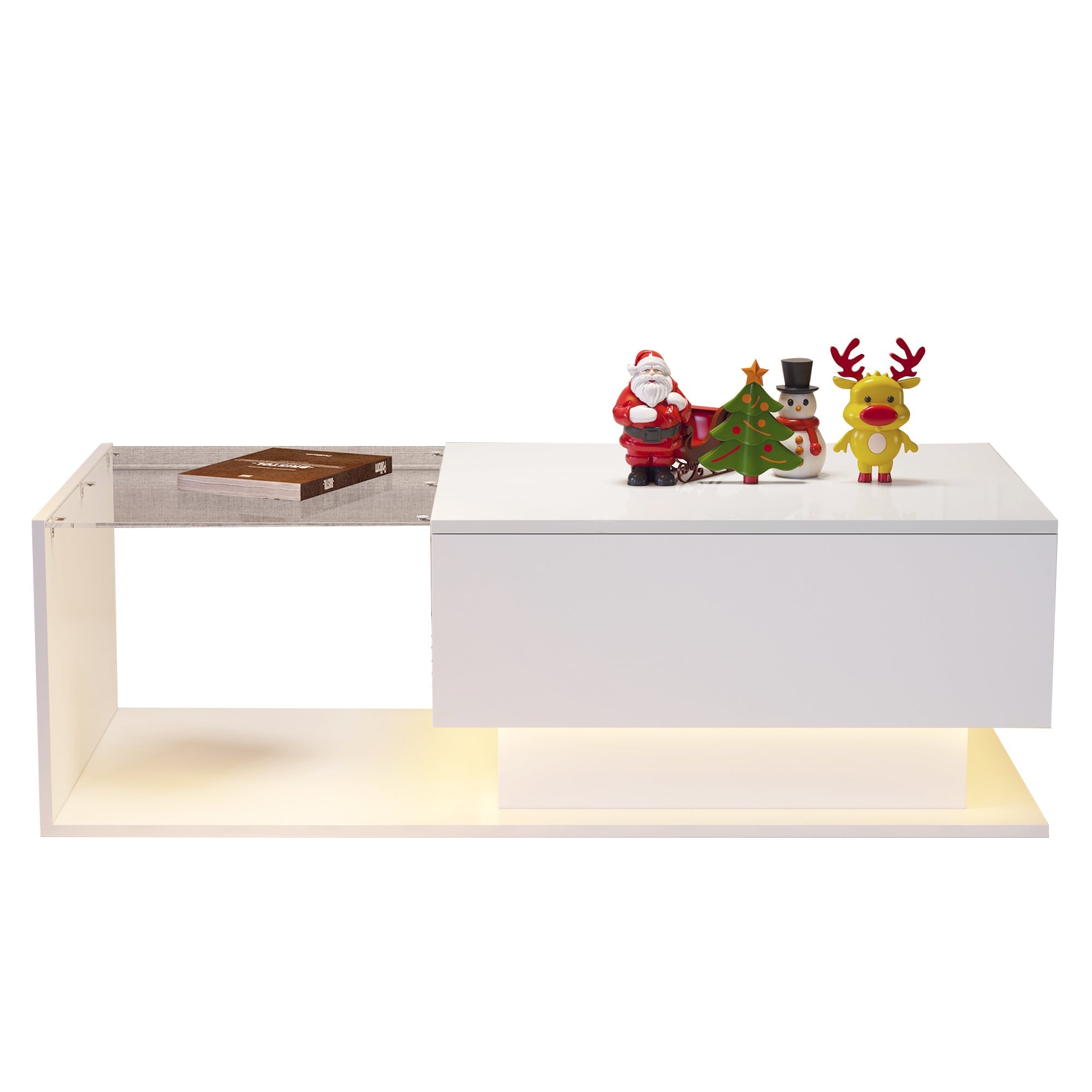 Modern TV Cabinet: Stylish, Elegant, High-Gloss White, Wood Look