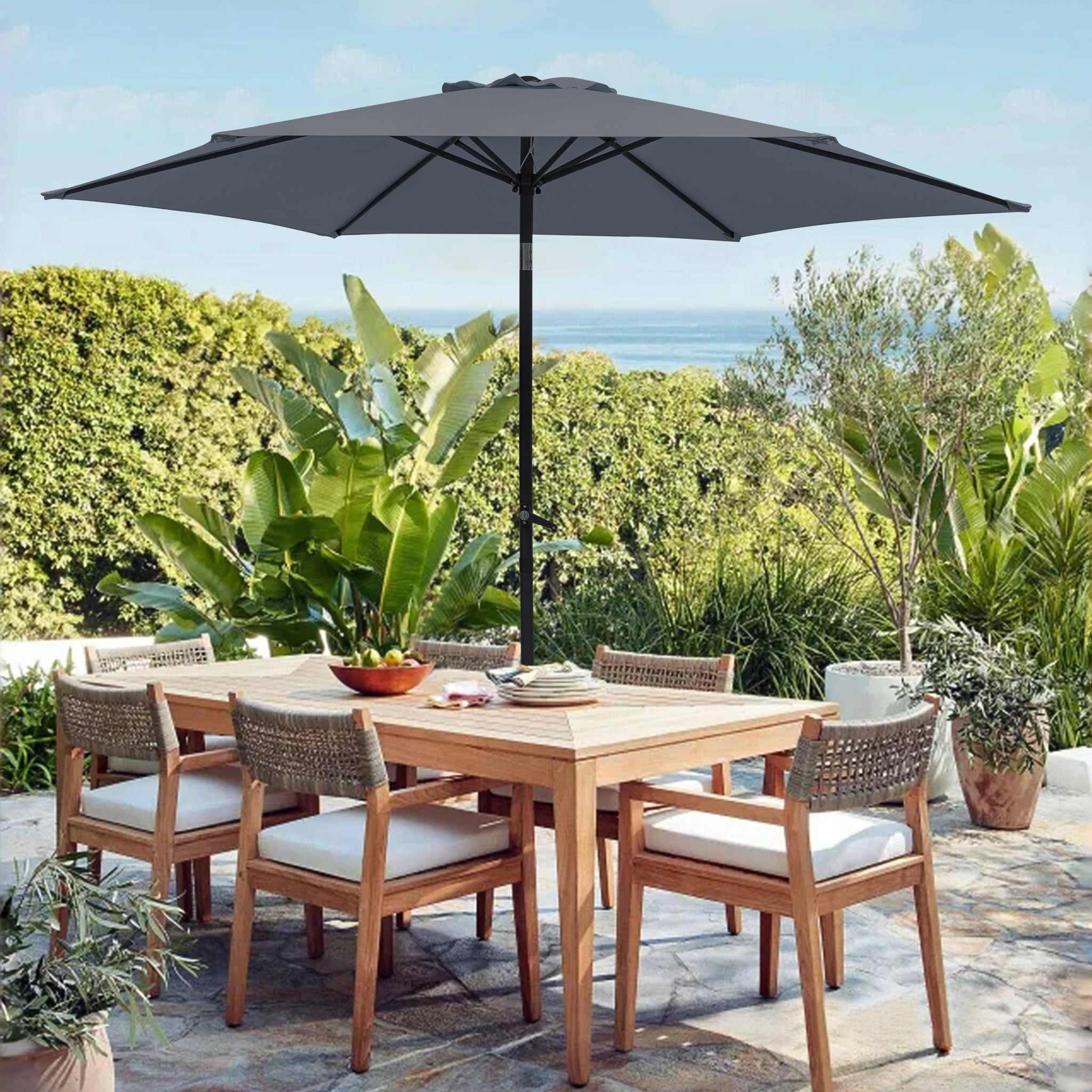 Parasol, Ø 270 cm Foldable Travel Beach Umbrella