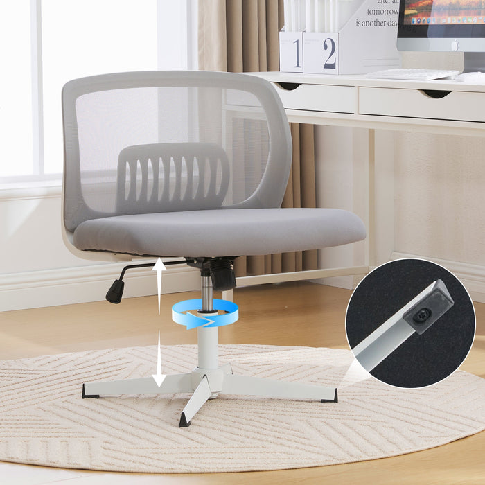 Armless Office Chair, Upholstered, Rocking, Height Adjustable, 360° Rotatable