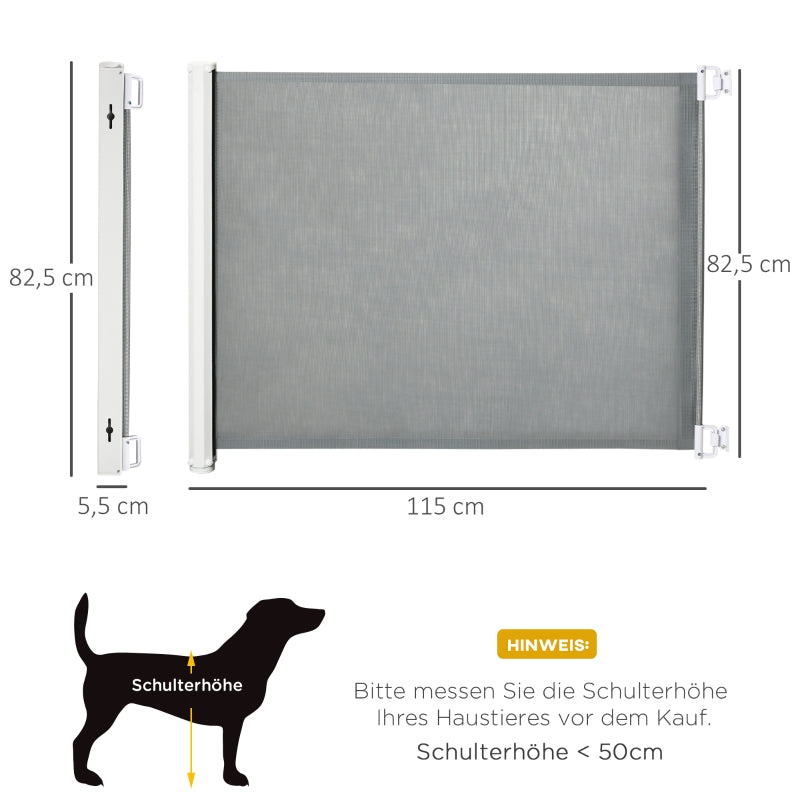 Stair Gate, Adjustable Safety Barrier, Metal Plastic Grey