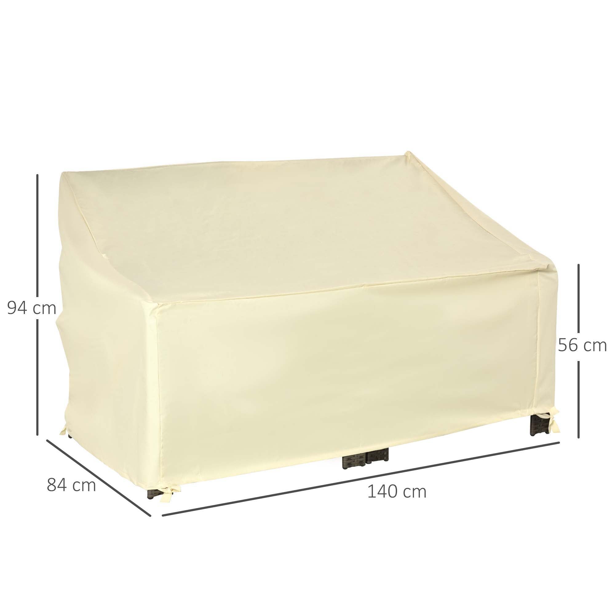 Möbelbezug, 2-Sitzer-Sofaschutz wasserdicht für Garten und Terrasse, Beige 600D Oxford-Gewebe