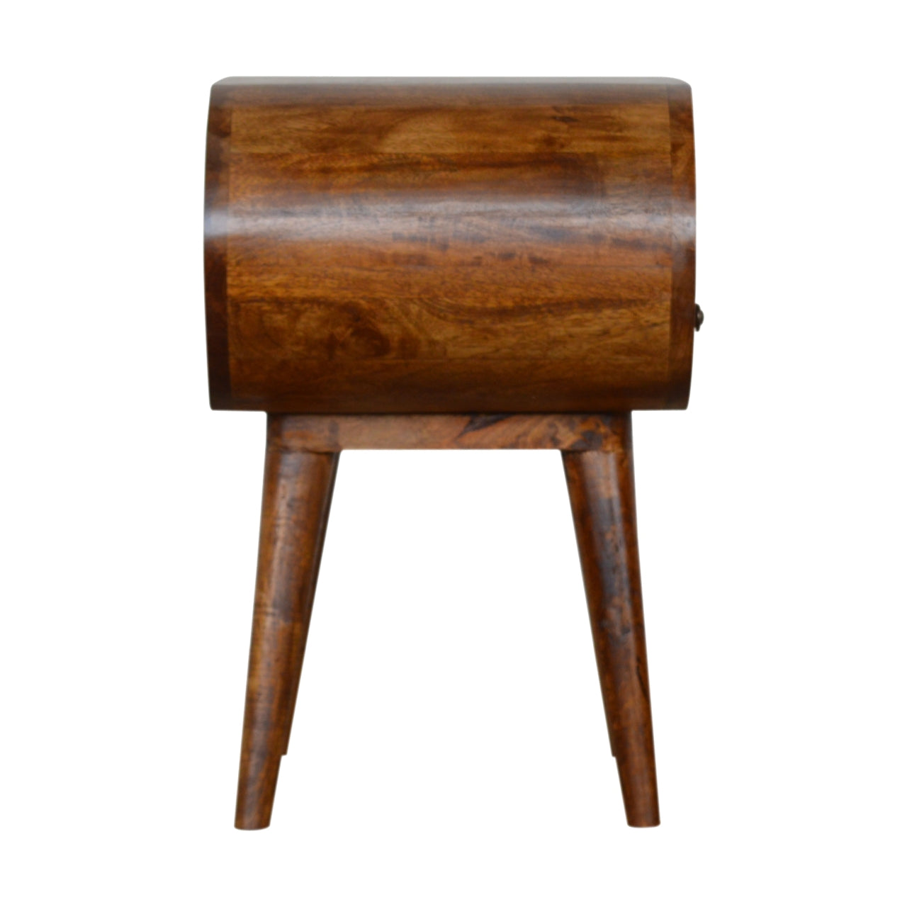 Solid Wood Nightstand, 1 Drawer 1 Open Slot, Chestnut Brown
