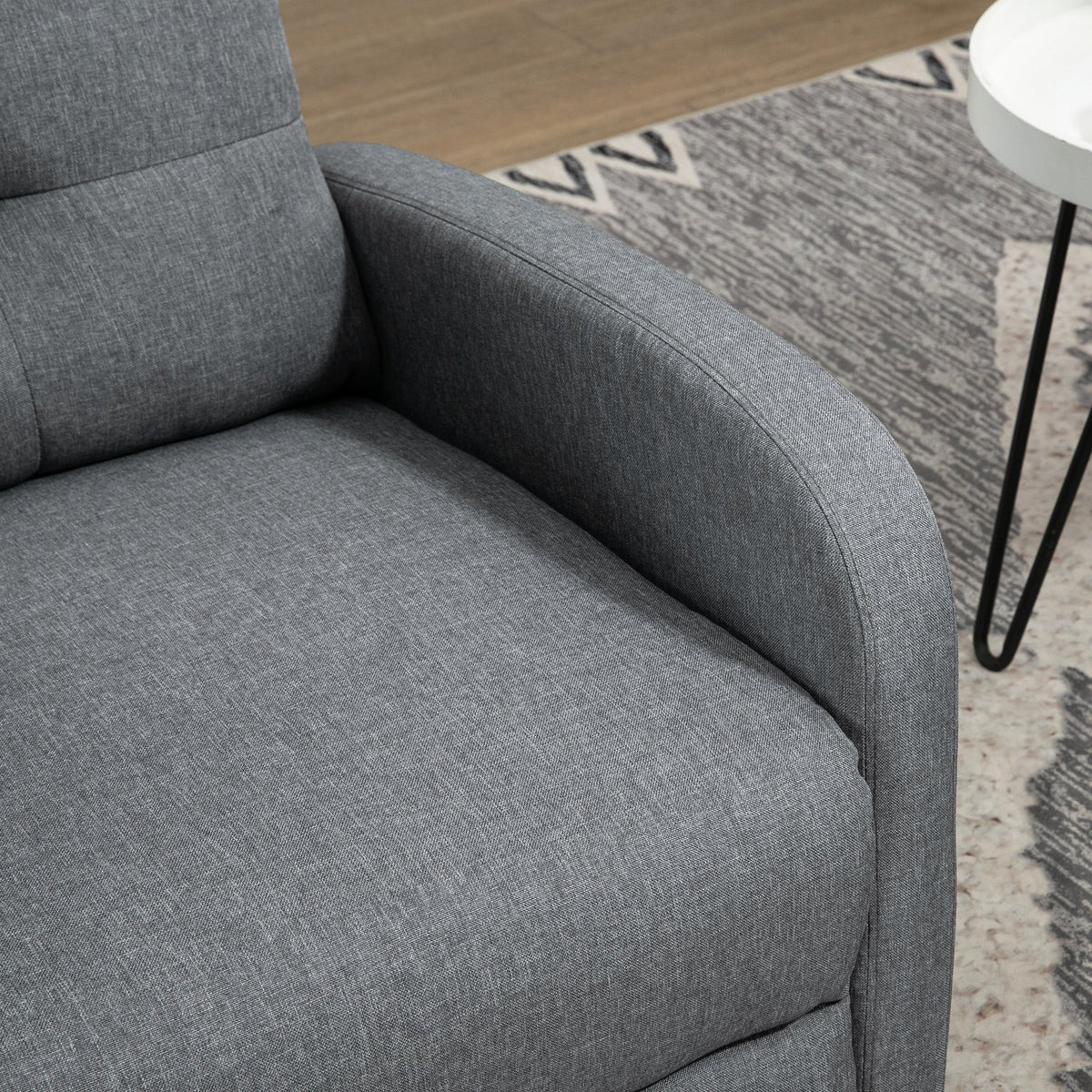 Reclining Armchair, Upholstered with Pocket Spring Core, 150 kg Capacity, Linen Look Grey