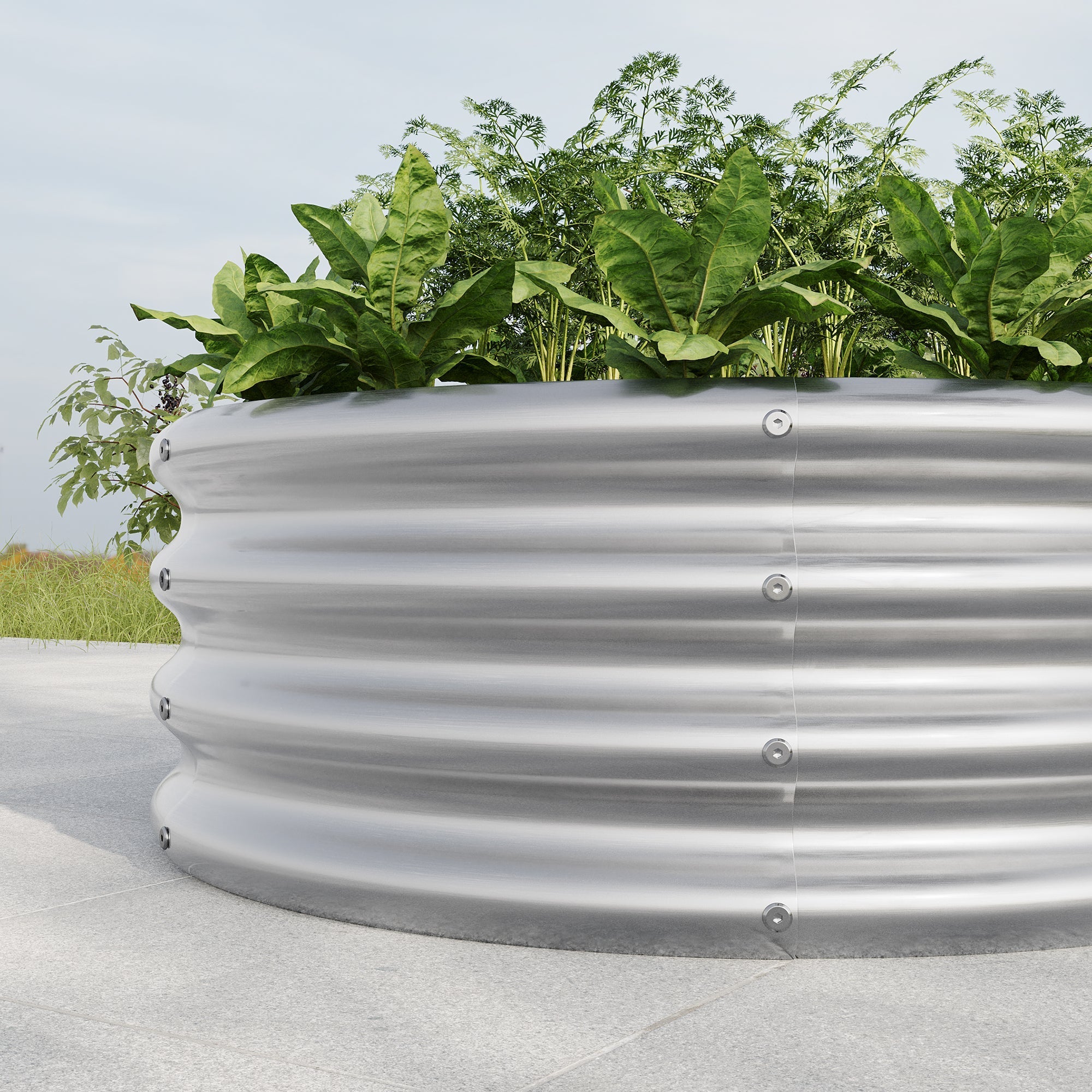 Raised Garden Bed, Horticulture Vegetables Flowers, Silver