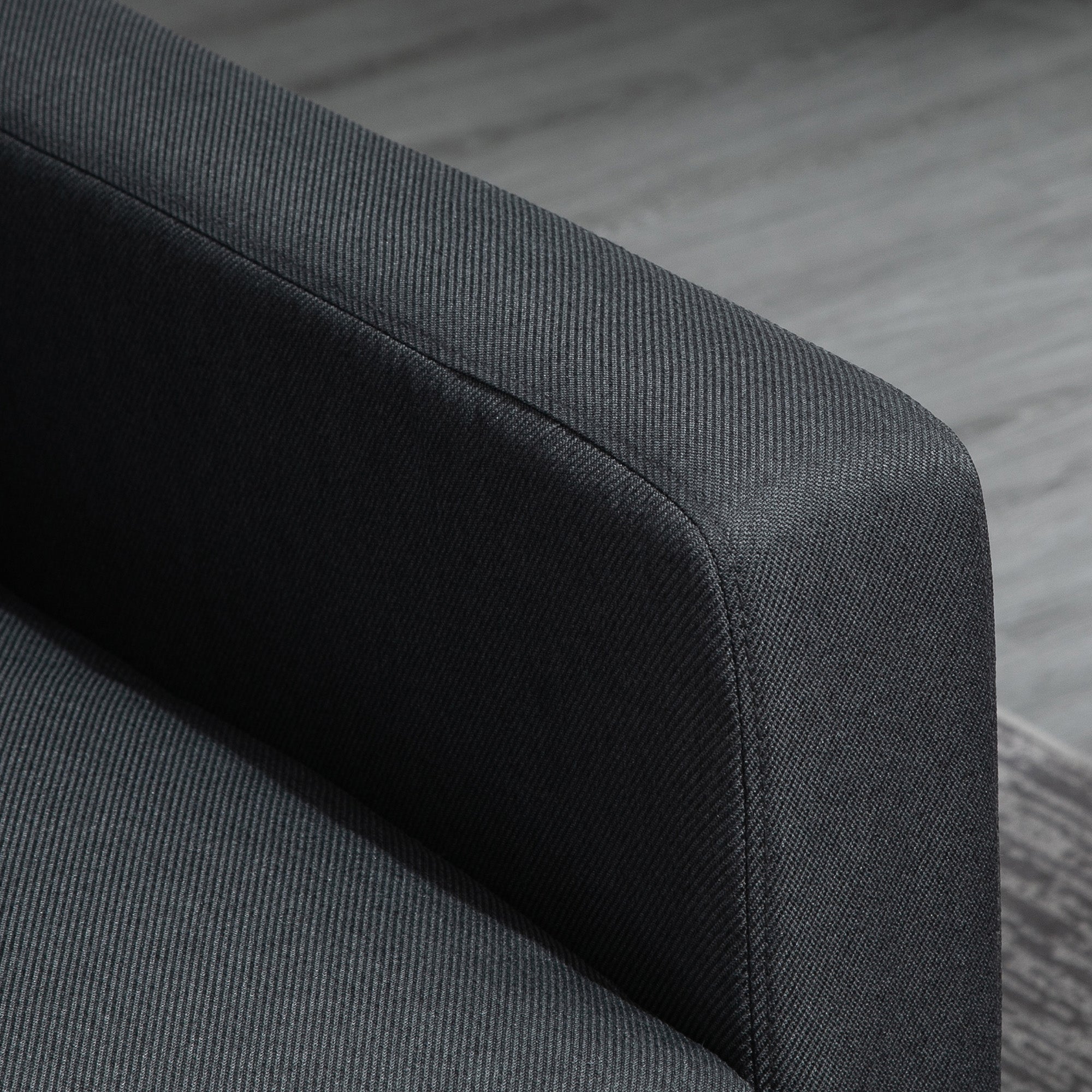 Corner Sofa L-Shape Reversible Chaise Longue 197x139x91cm Dark Grey Linen