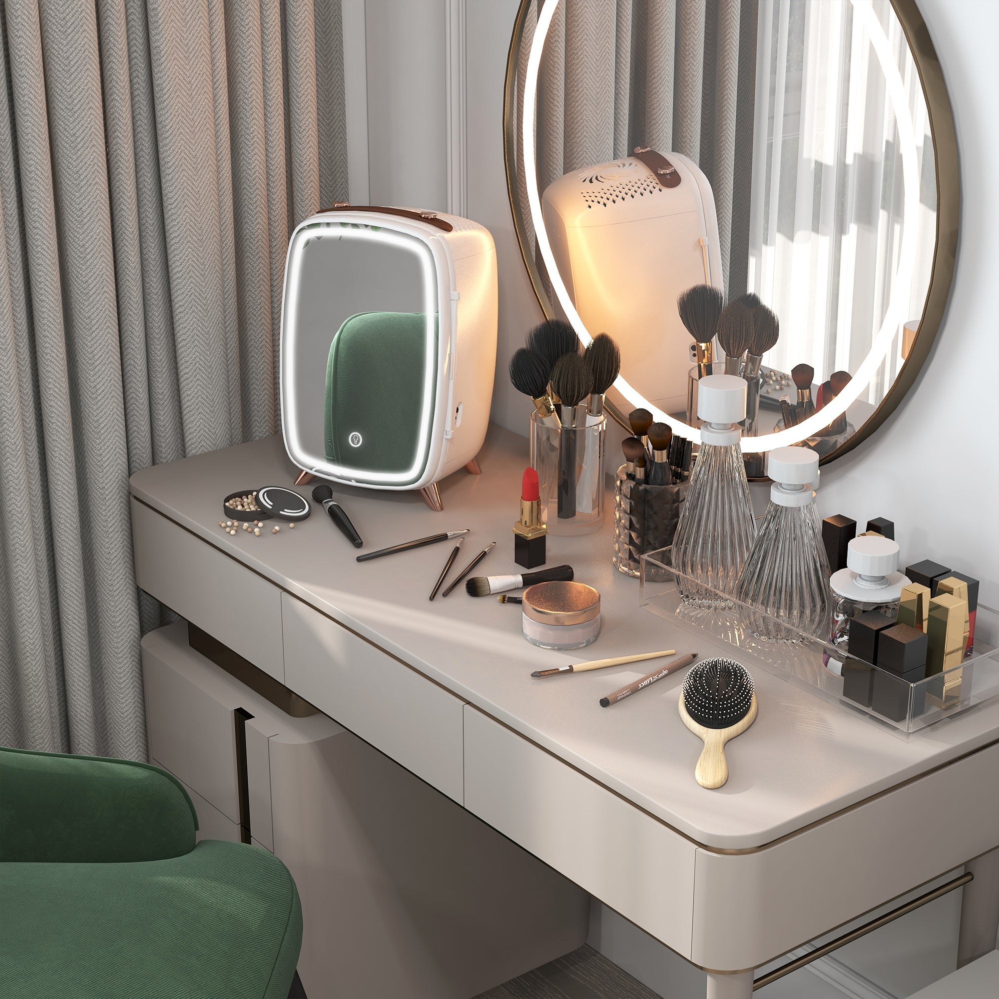 Mini Fridge 6L Cosmetic Cooling Portable White